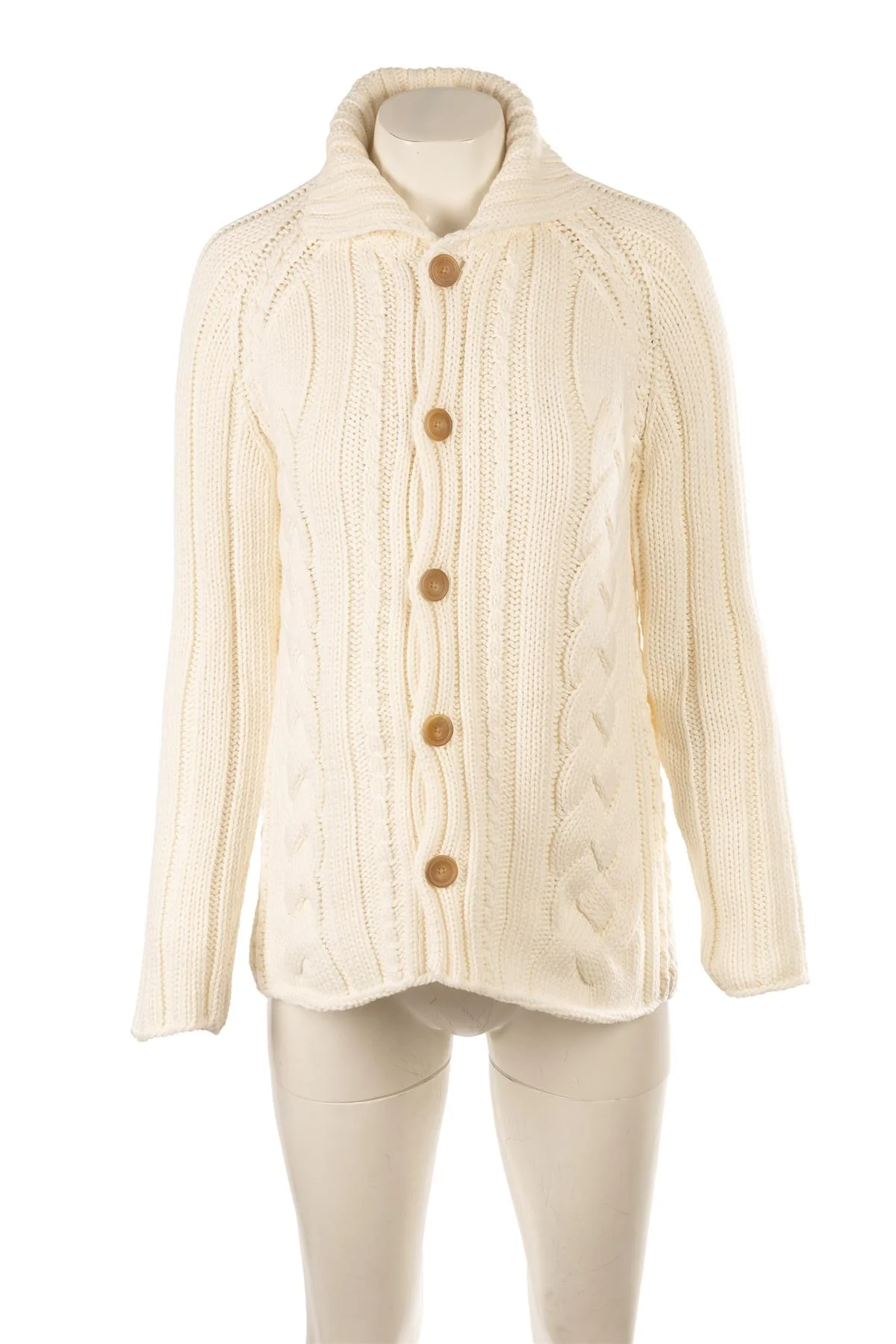FRANK & EILEEN IVORY COTTON CARDIGAN SMALL - Image 2