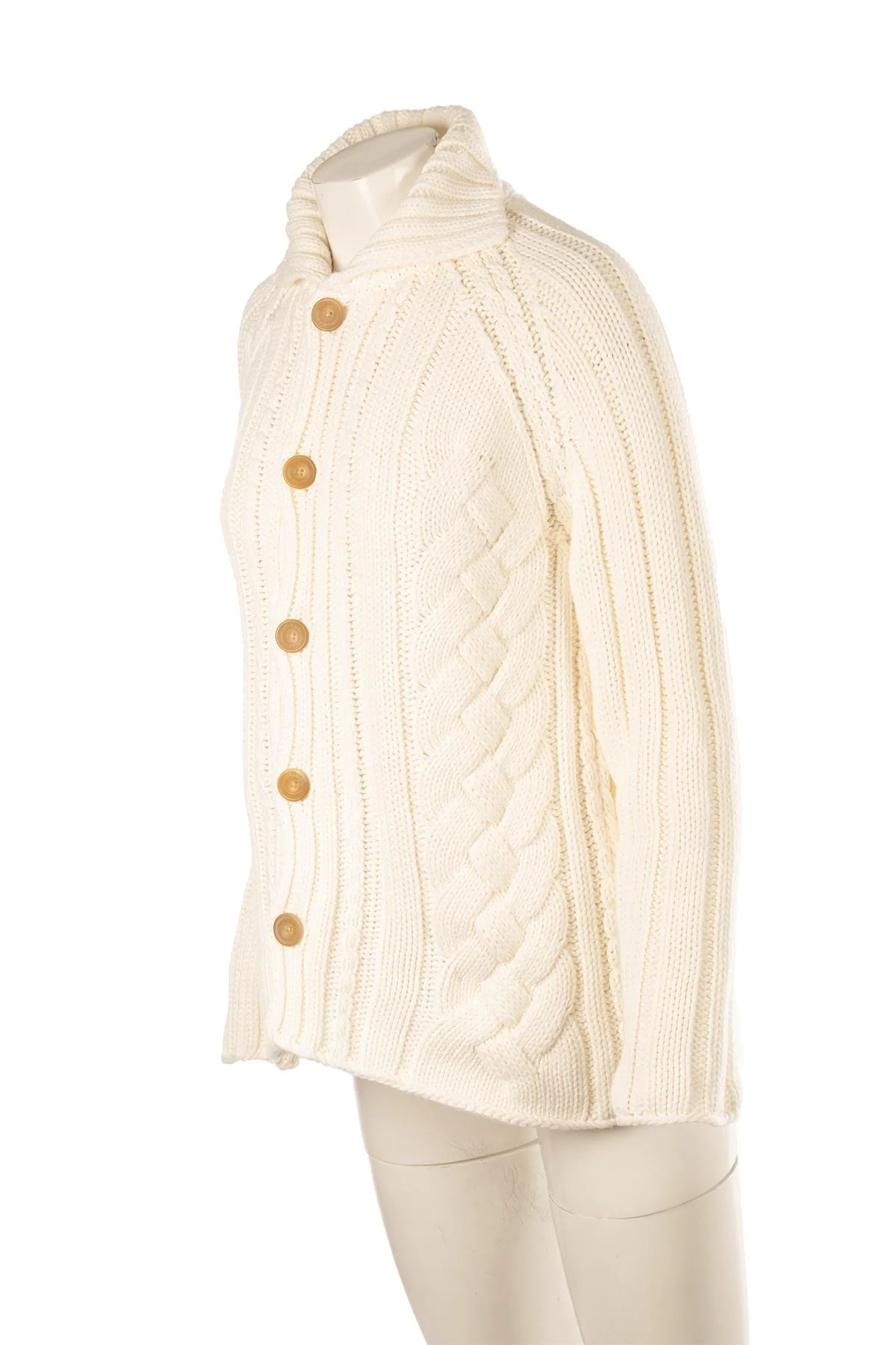 FRANK & EILEEN IVORY COTTON CARDIGAN SMALL - Image 3