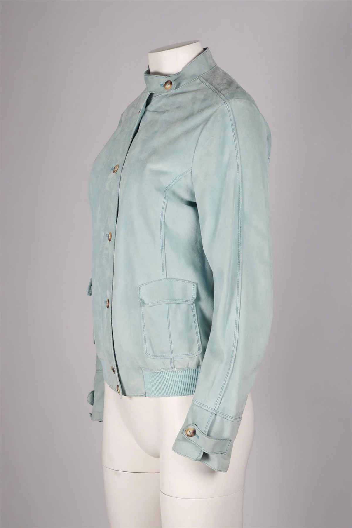 FRANK NAMANI BLUE SUEDE JACKET FR 46 UK 18 - Image 3