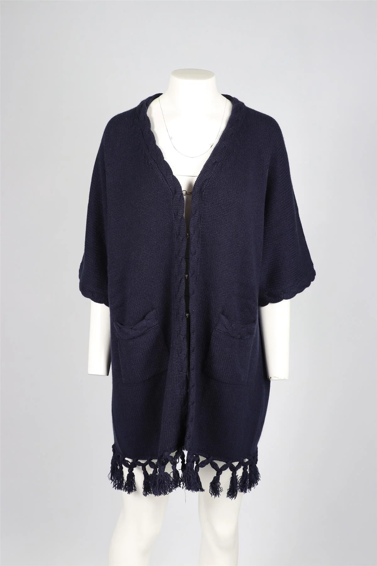 FRANK NAMANI NAVY CASHMERE CARDIGAN - Image 2