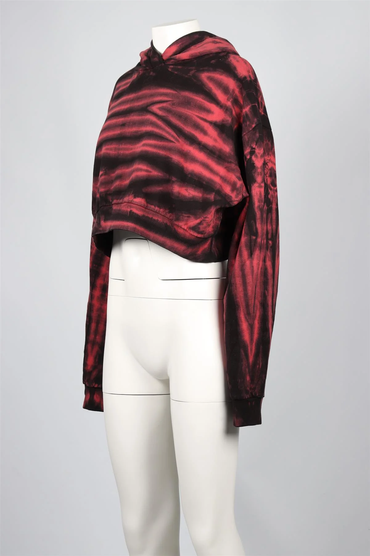 FRANKIE B RED AND BLACK COTTON HOODIE LARGE - Image 3