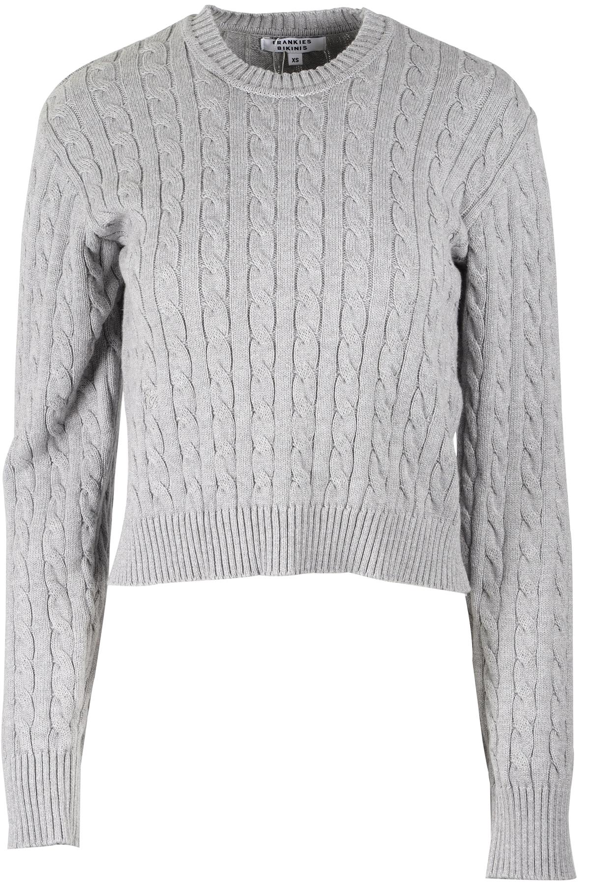 FRANKIES BIKINIS GREY COTTON SWEATER XSMALL