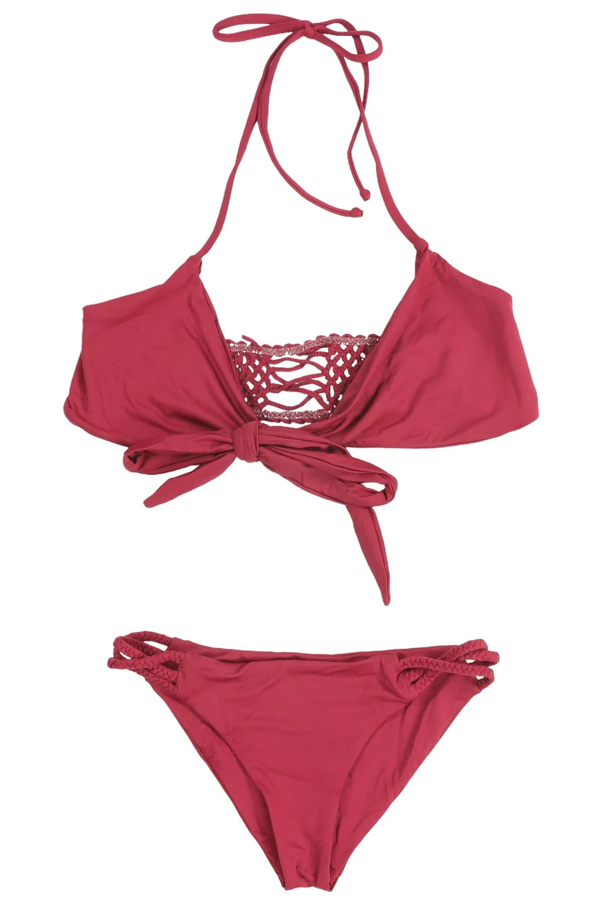 FRANKIES BIKINIS MAROON BIKINI SMALL-MEDIUM