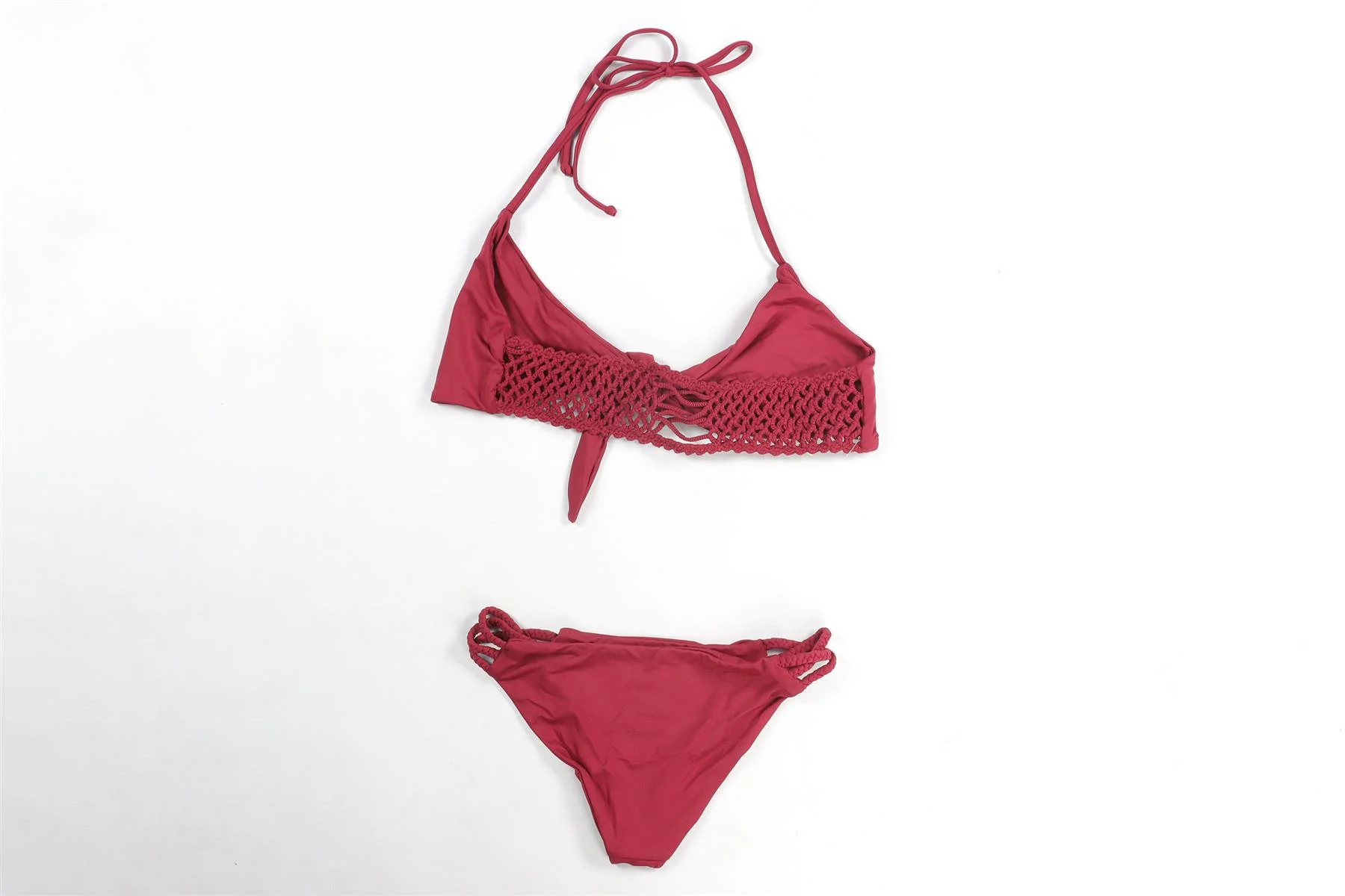 FRANKIES BIKINIS MAROON BIKINI SMALL-MEDIUM - Image 4