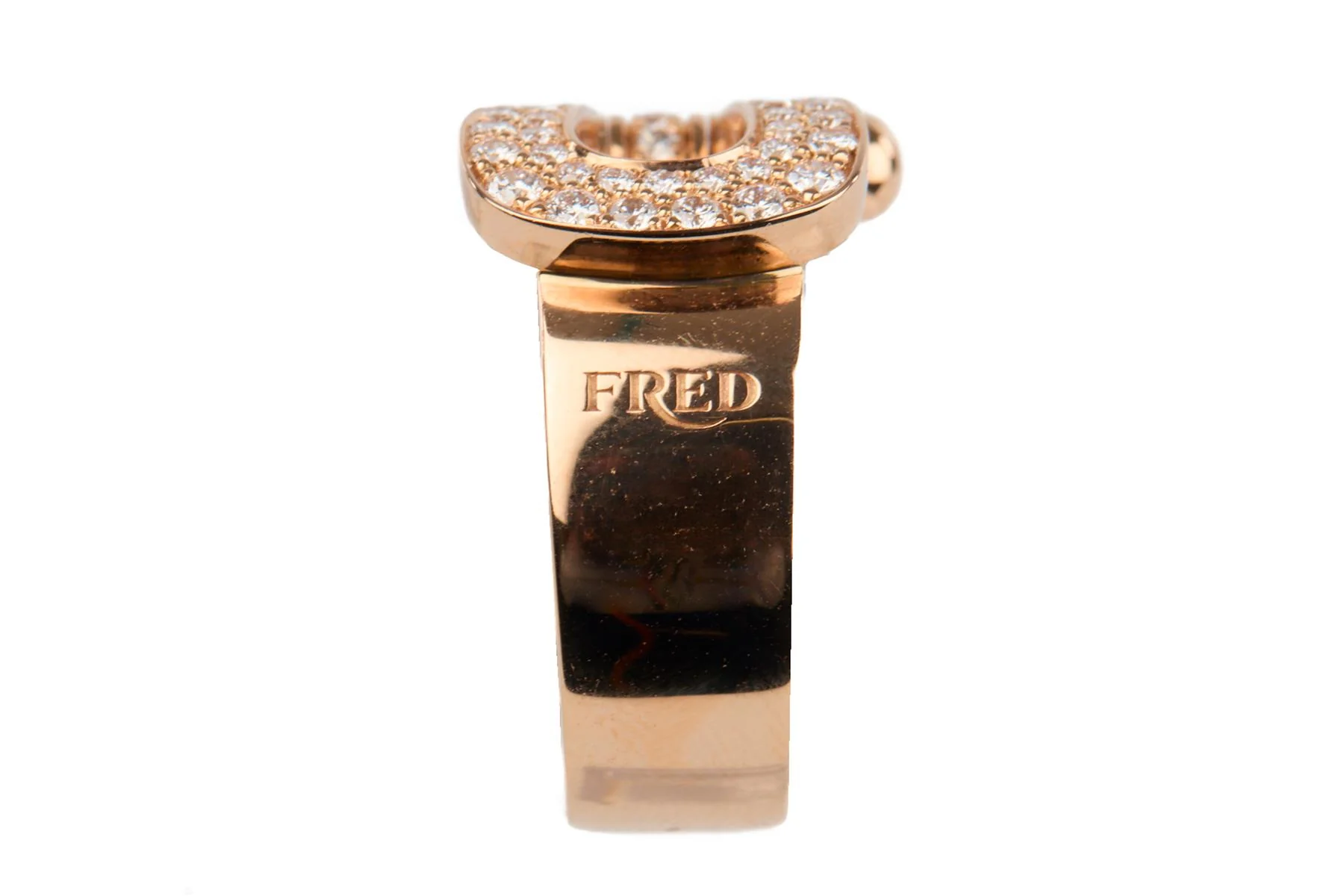 FRED FORCE 10 18K ROSE GOLD AND DIAMOND RING SIZE 53 - Image 3