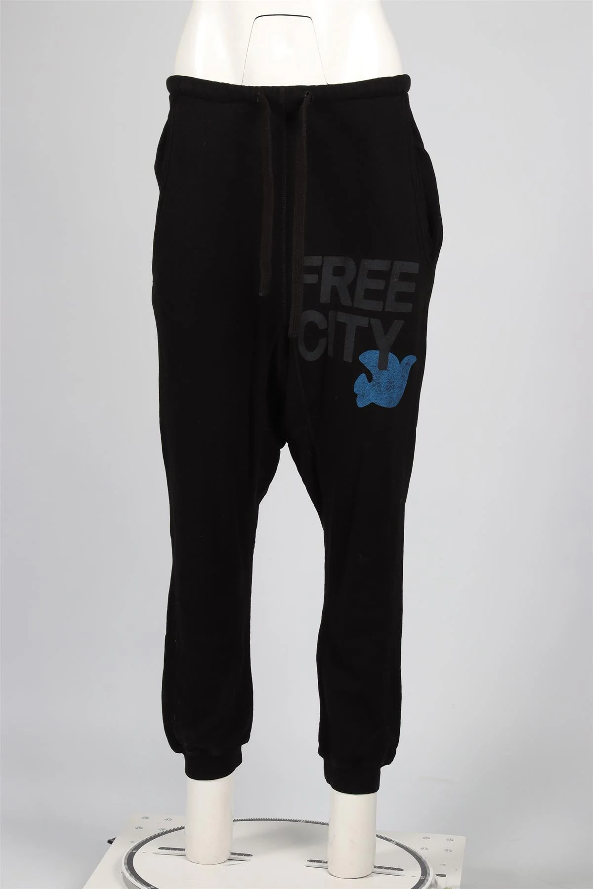 FREE CITY BLACK COTTON TRACK PANTS SMALL - Image 2