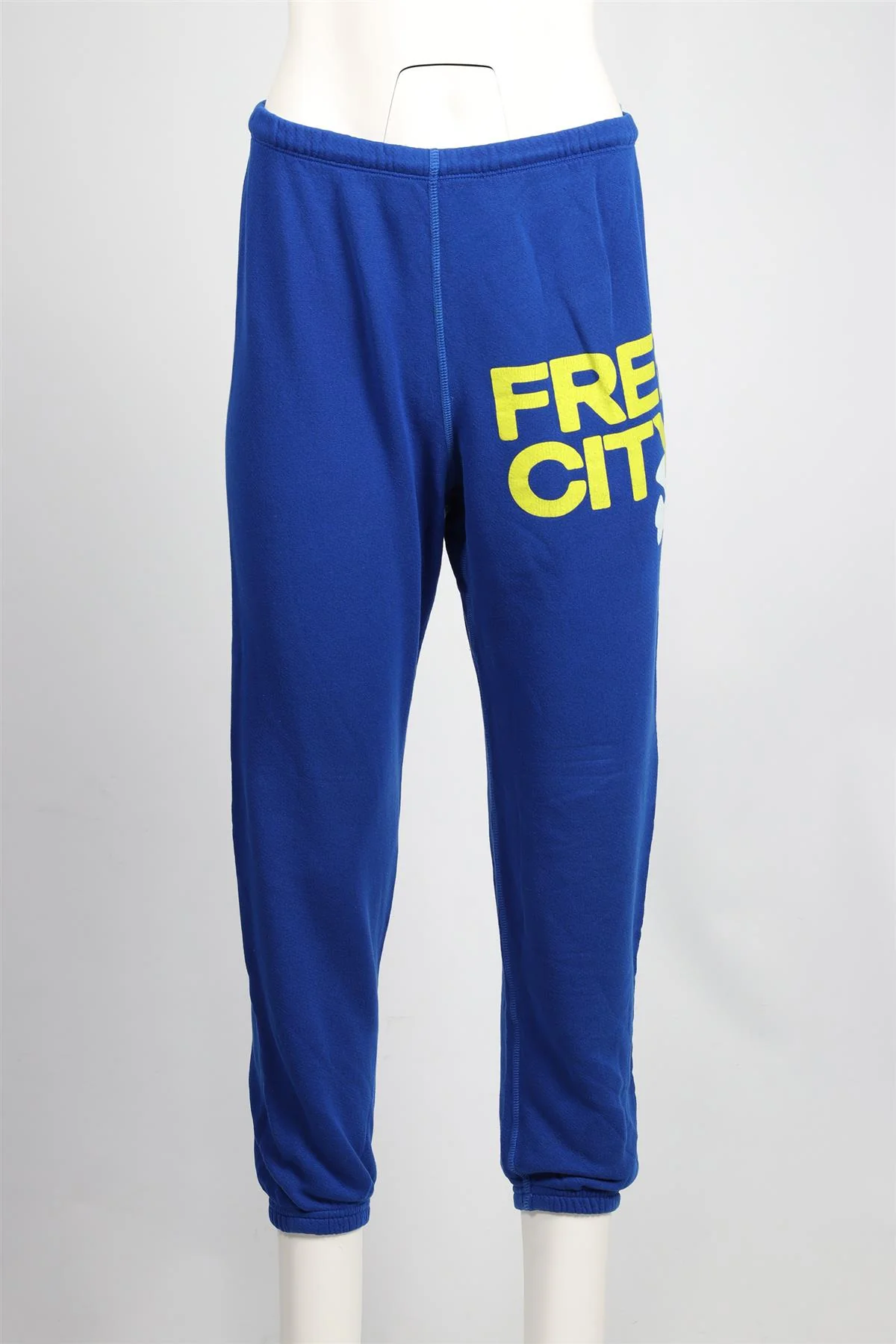 FREE CITY BLUE COTTON TRACK PANTS SMALL - Image 6