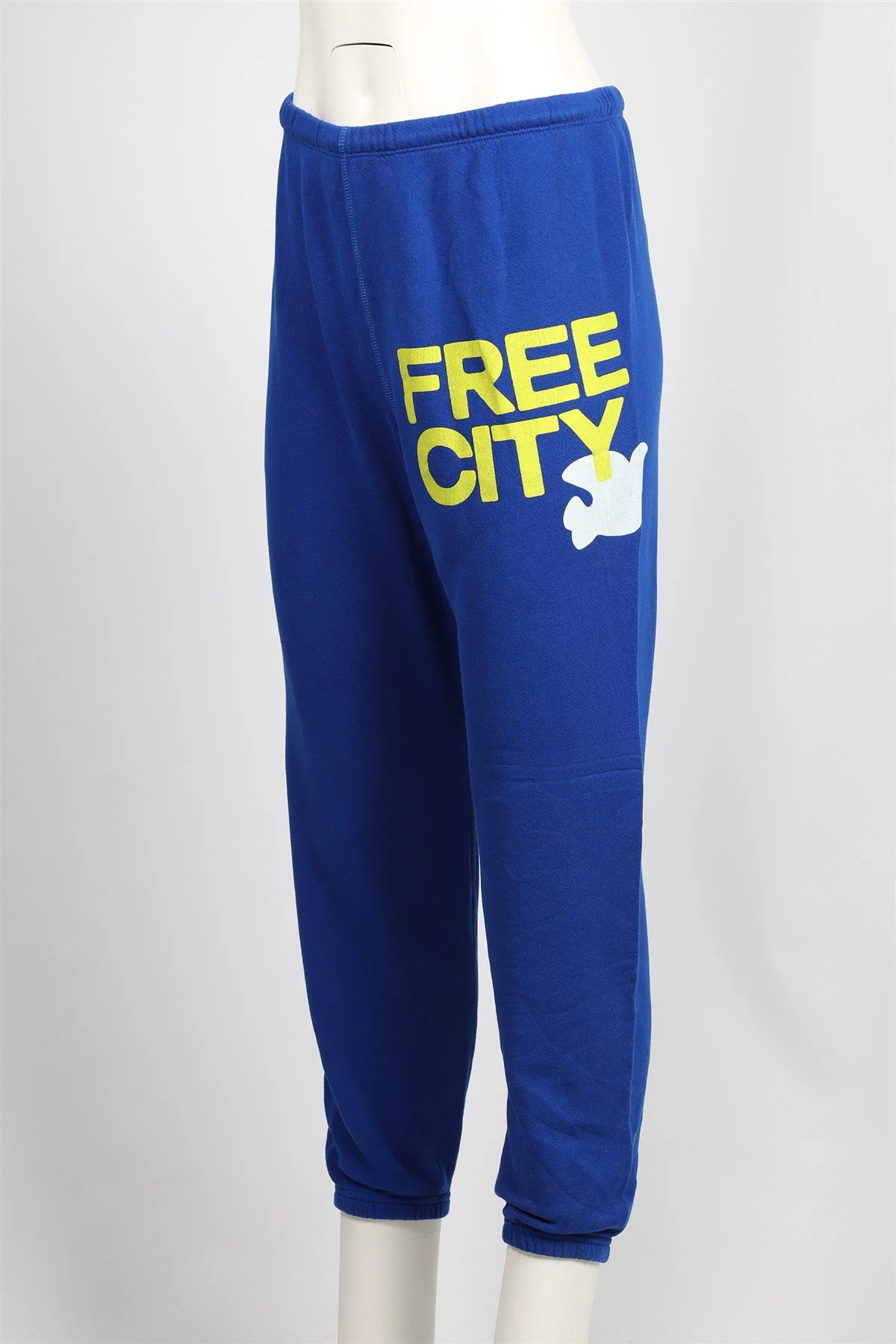 FREE CITY BLUE COTTON TRACK PANTS SMALL - Image 7