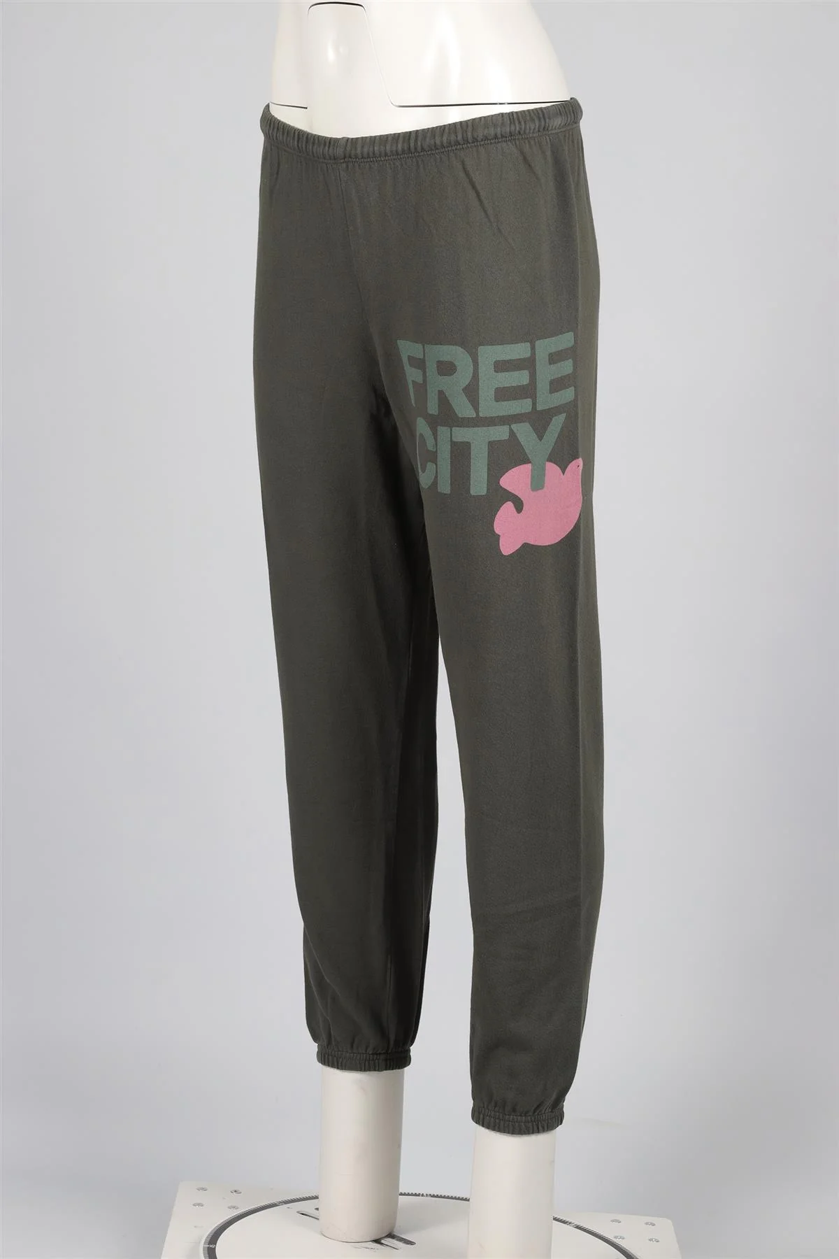 FREE CITY GREEN COTTON TRACK PANTS SMALL - Image 3