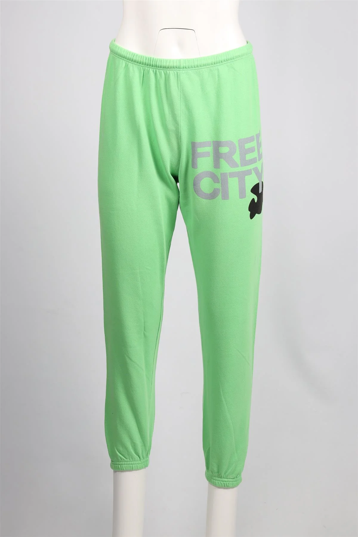 FREE CITY GREEN COTTON TRACK PANTS SMALL - Image 2