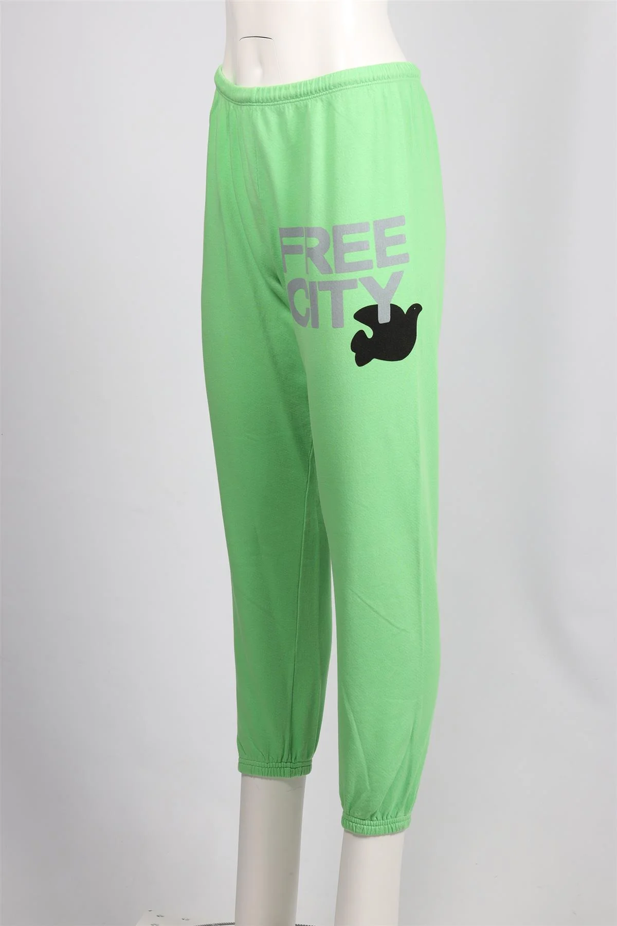 FREE CITY GREEN COTTON TRACK PANTS SMALL - Image 3