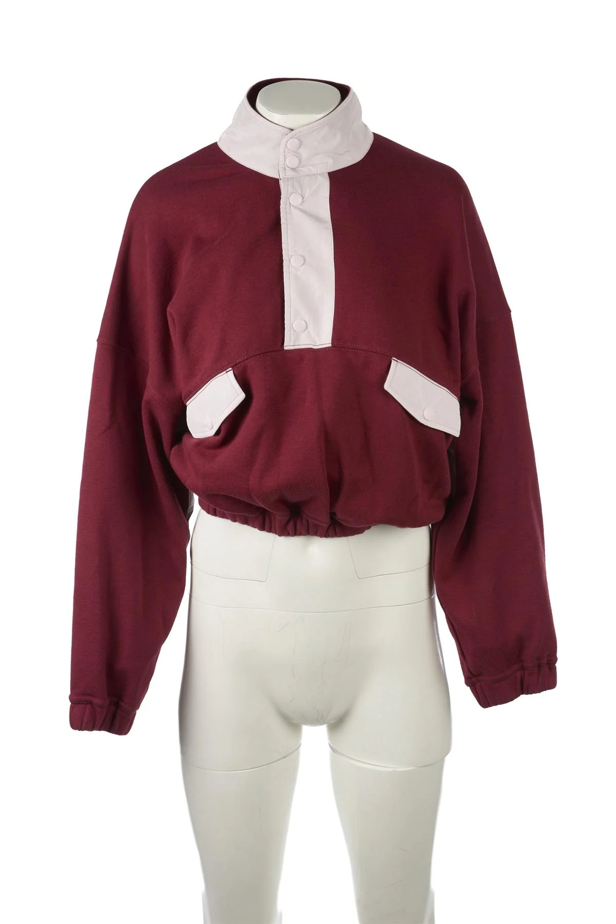 FREE PEOPLE BURGUNDY COTTON SWEATSHIRT XSMALL - Image 2