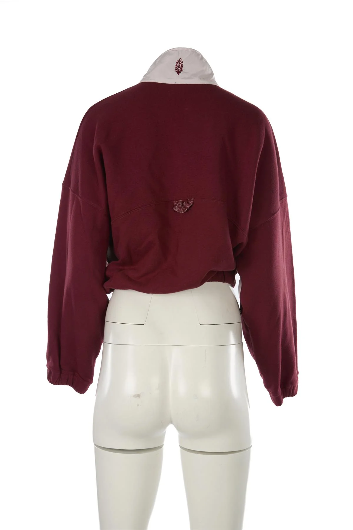 FREE PEOPLE BURGUNDY COTTON SWEATSHIRT XSMALL - Image 4