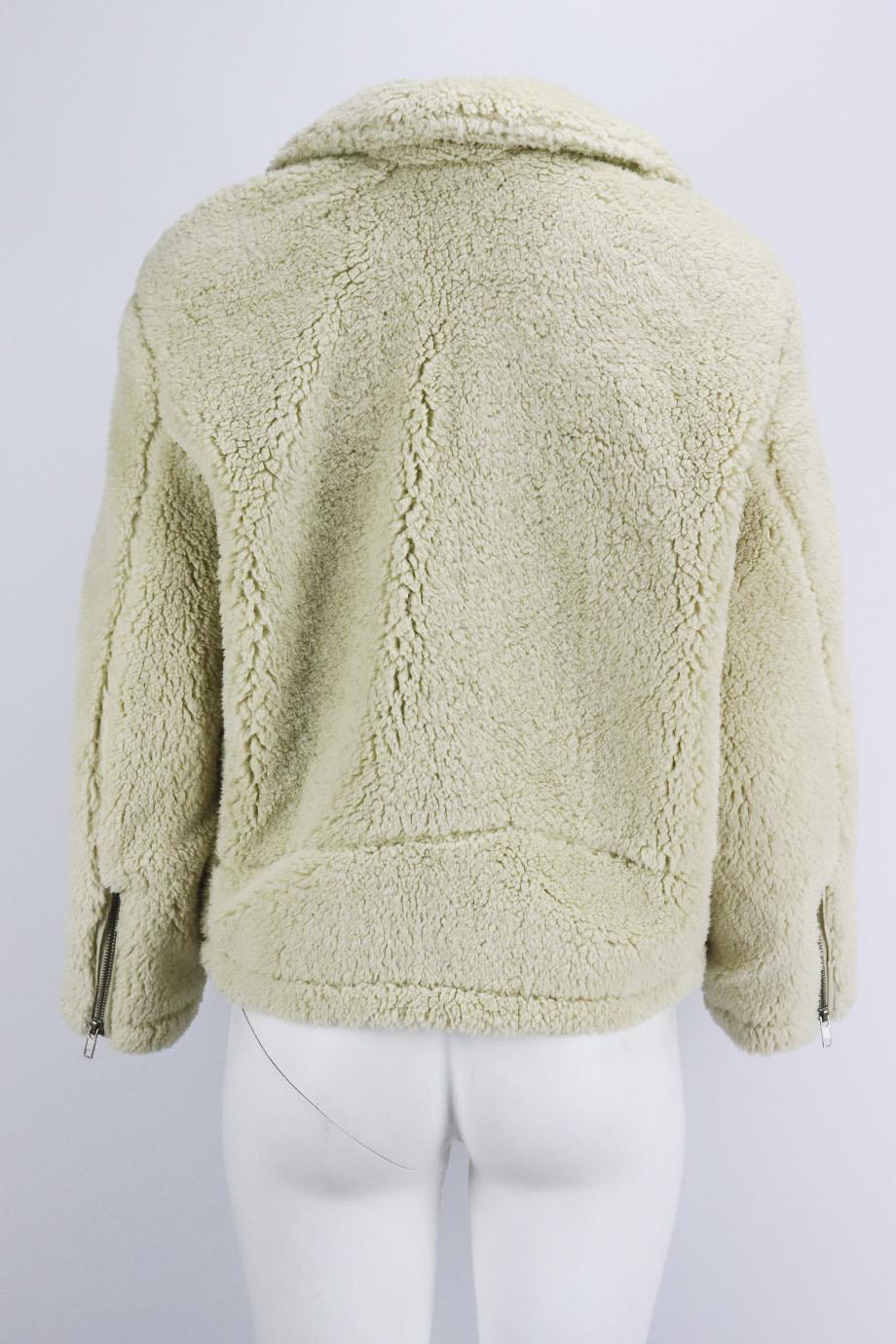FREE PEOPLE FAUX SHEARLING BIKER JACKET SMALL - Image 4