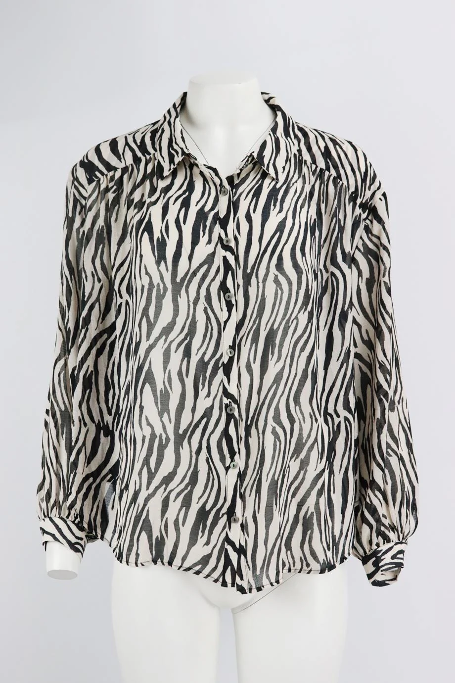 FREE PEOPLE PRINTED CREPE SHIRT MEDIUM - Image 2