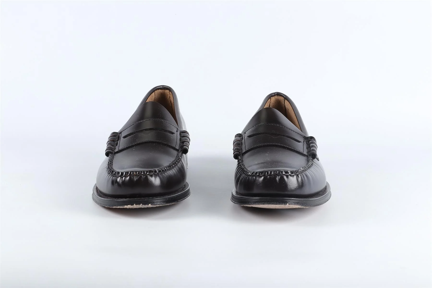 G.H. BASS BLACK MEN'S LEATHER LOAFERS UK 10.5 EU 44.5 US 11.5 - Image 3