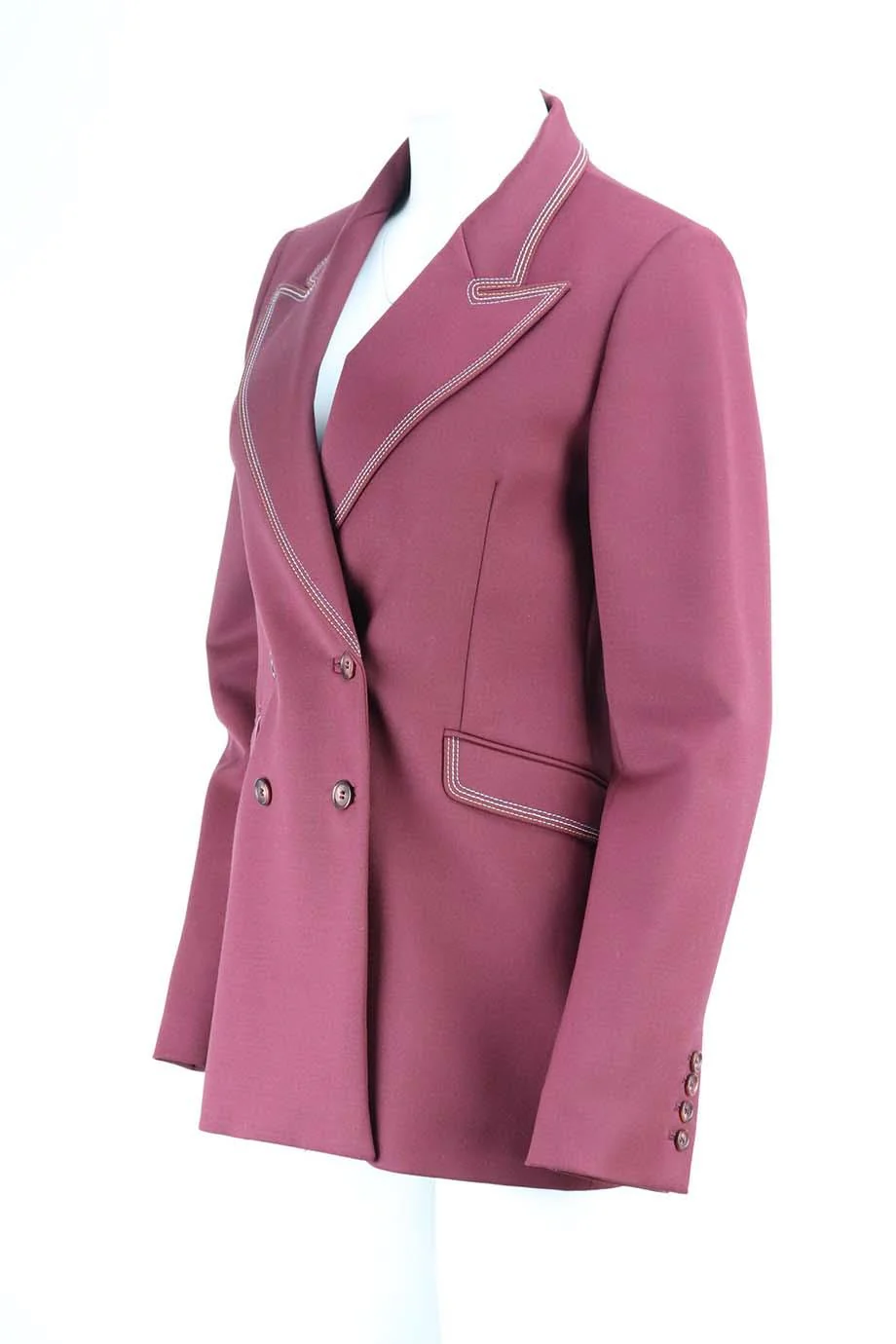 GABRIELA HEARST ANGELA DOUBLE BREASTED WOOL BLEND BLAZER US 8 UK 12 - Image 3