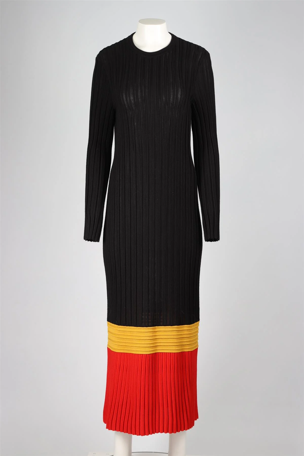 GABRIELA HEARST BLACK CASHMERE AND SILK BLEND MIDI DRESS LARGE - Image 2