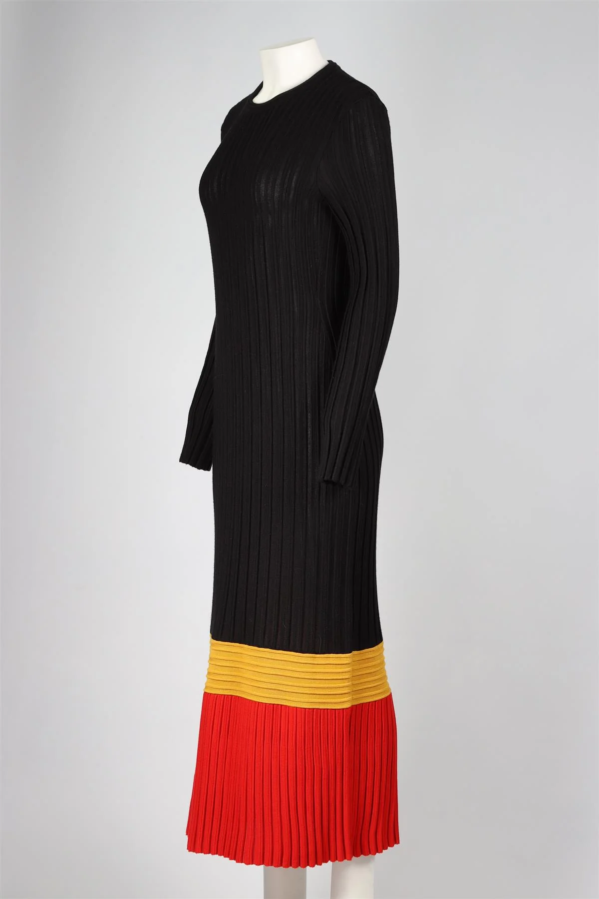 GABRIELA HEARST BLACK CASHMERE AND SILK BLEND MIDI DRESS LARGE - Image 3