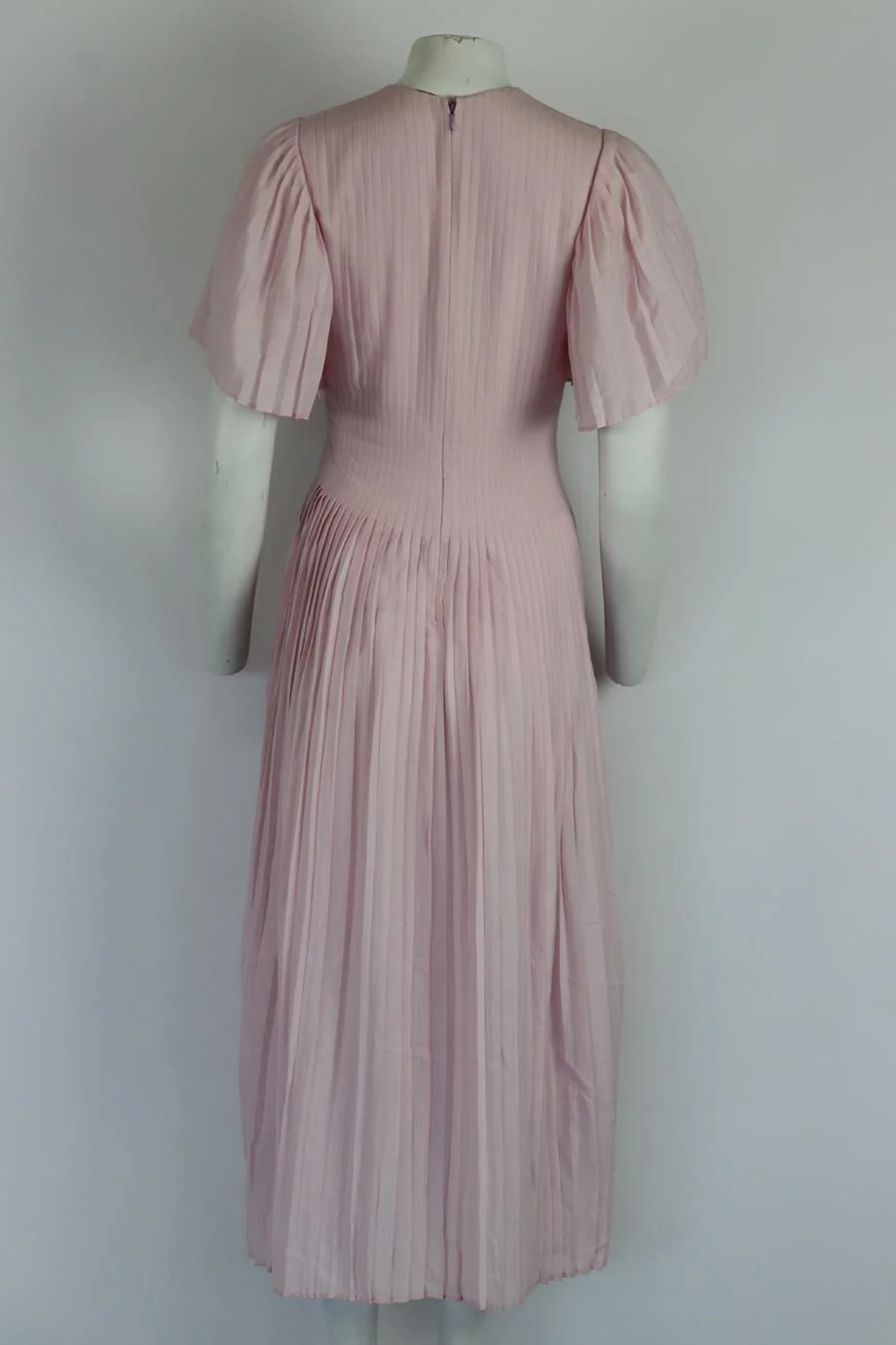 GABRIELA HEARST PLEATED CASHMERE AND WOOL BLEND MIDI DRESS IT 40 UK 8 - Image 4