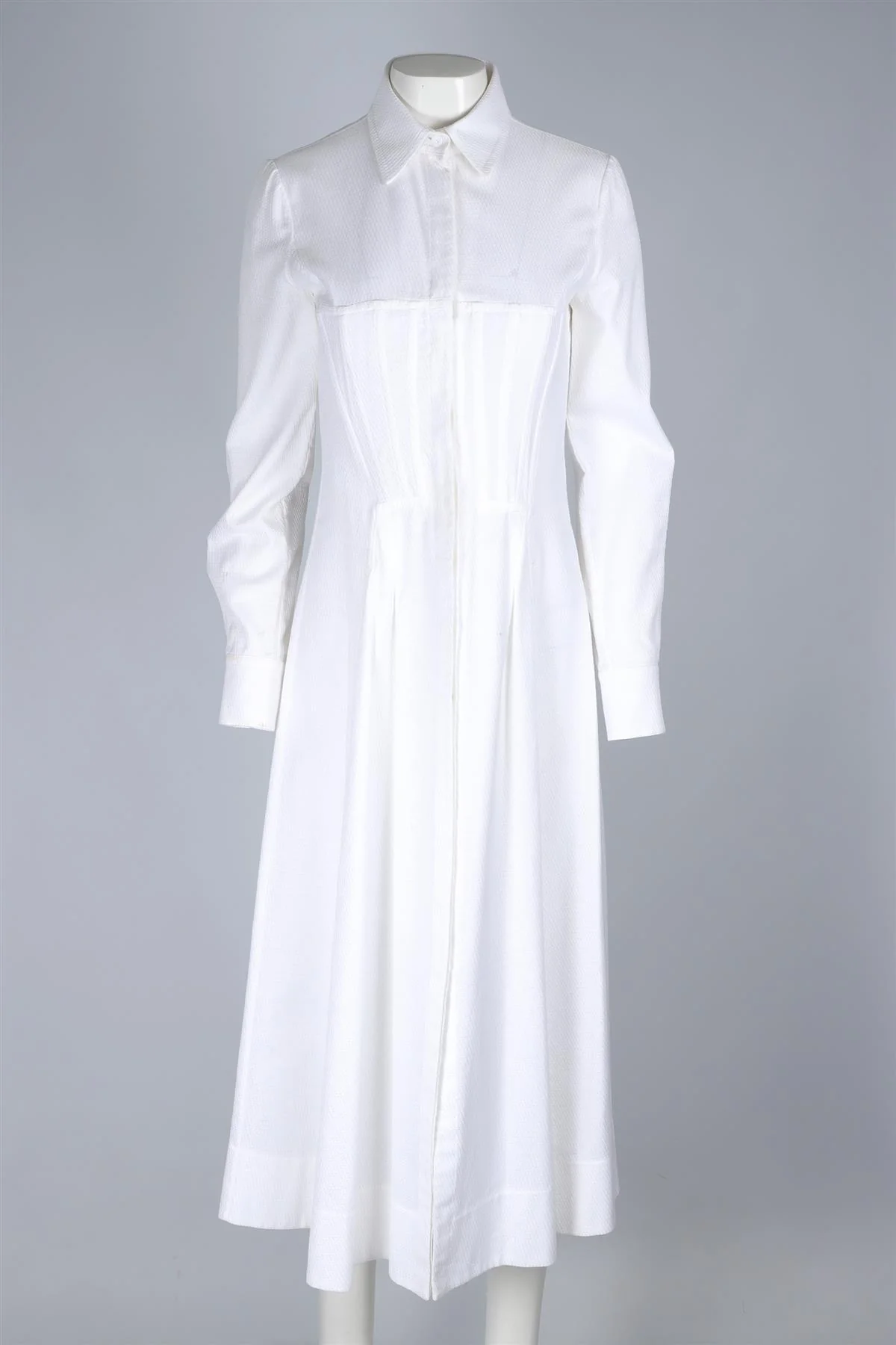 GABRIELA HEARST WHITE COTTON MAXI DRESS IT 42 UK 10 - Image 2