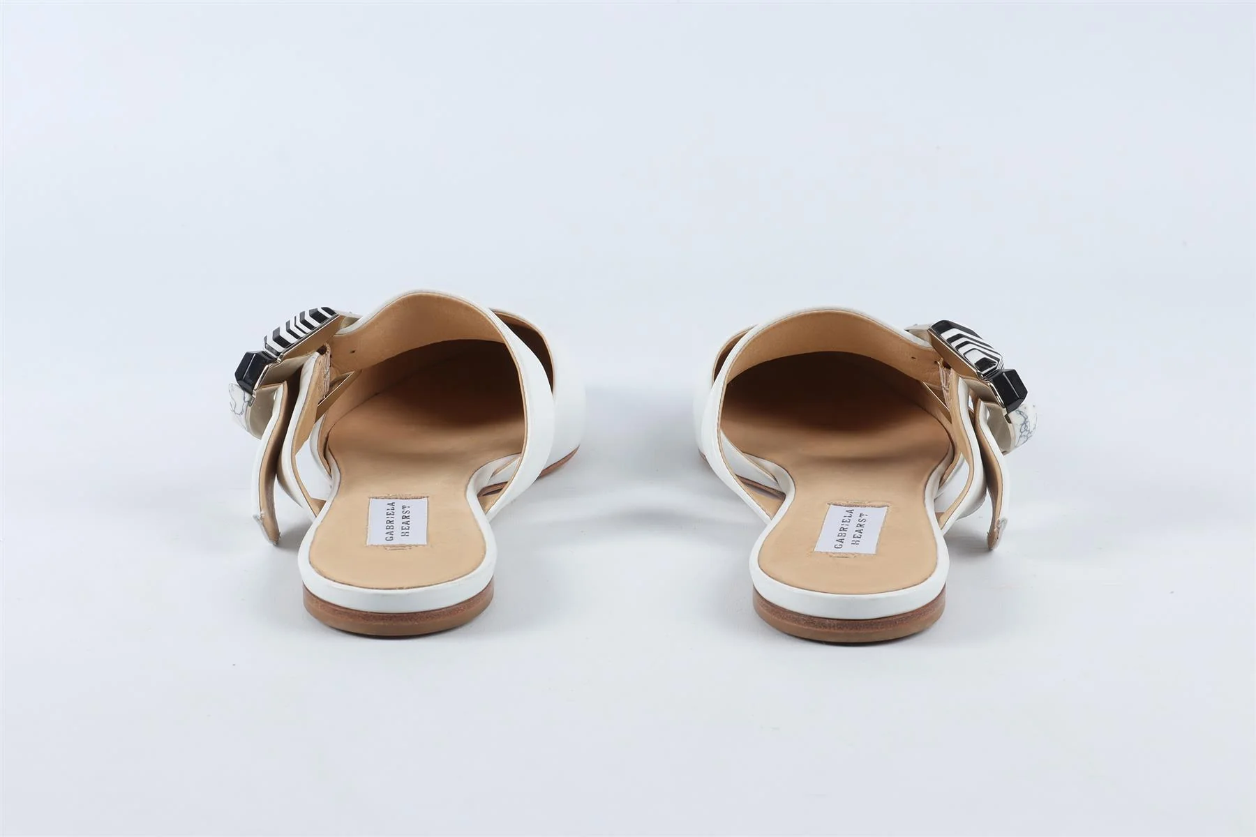GABRIELA HEARST WHITE LEATHER MULES EU 38 UK 5 US 8 - Image 5