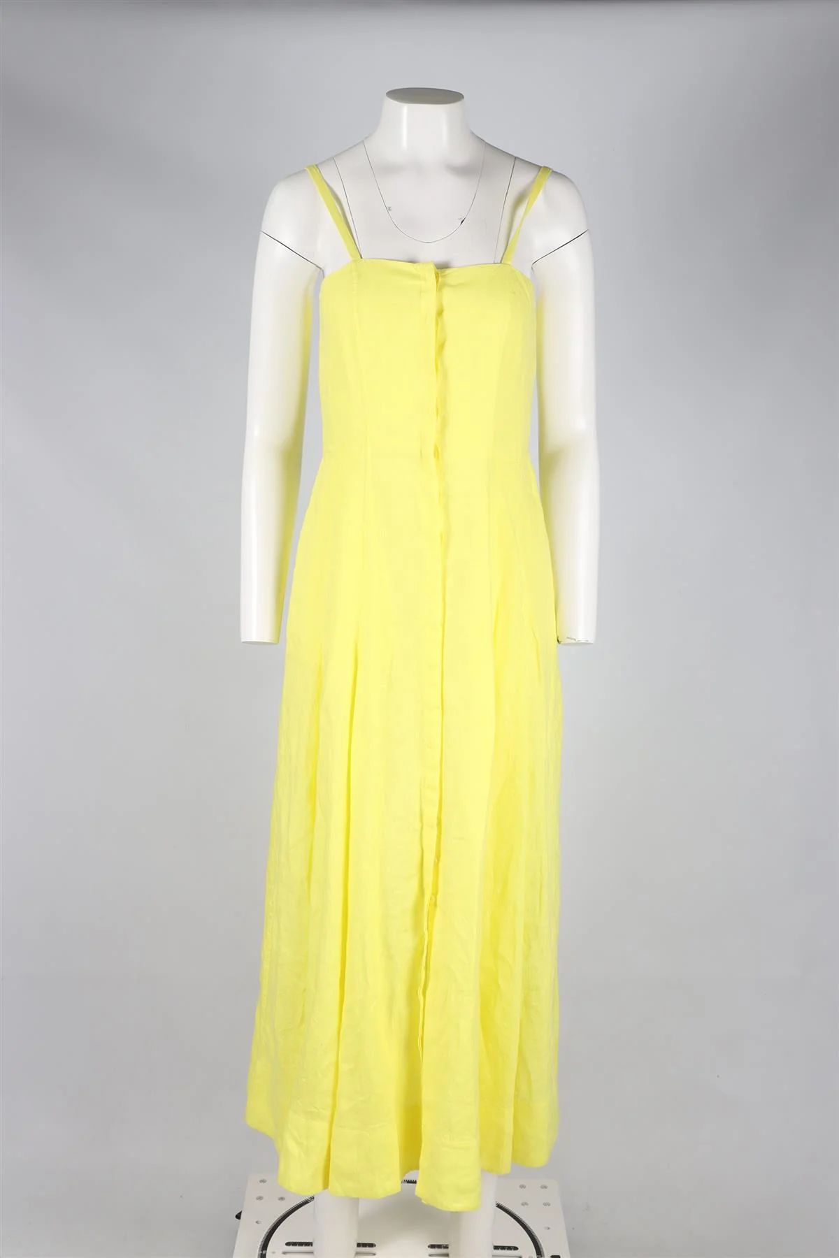GABRIELA HEARST YELLOW LINEN MAXI DRESS IT 40 UK 8 - Image 2