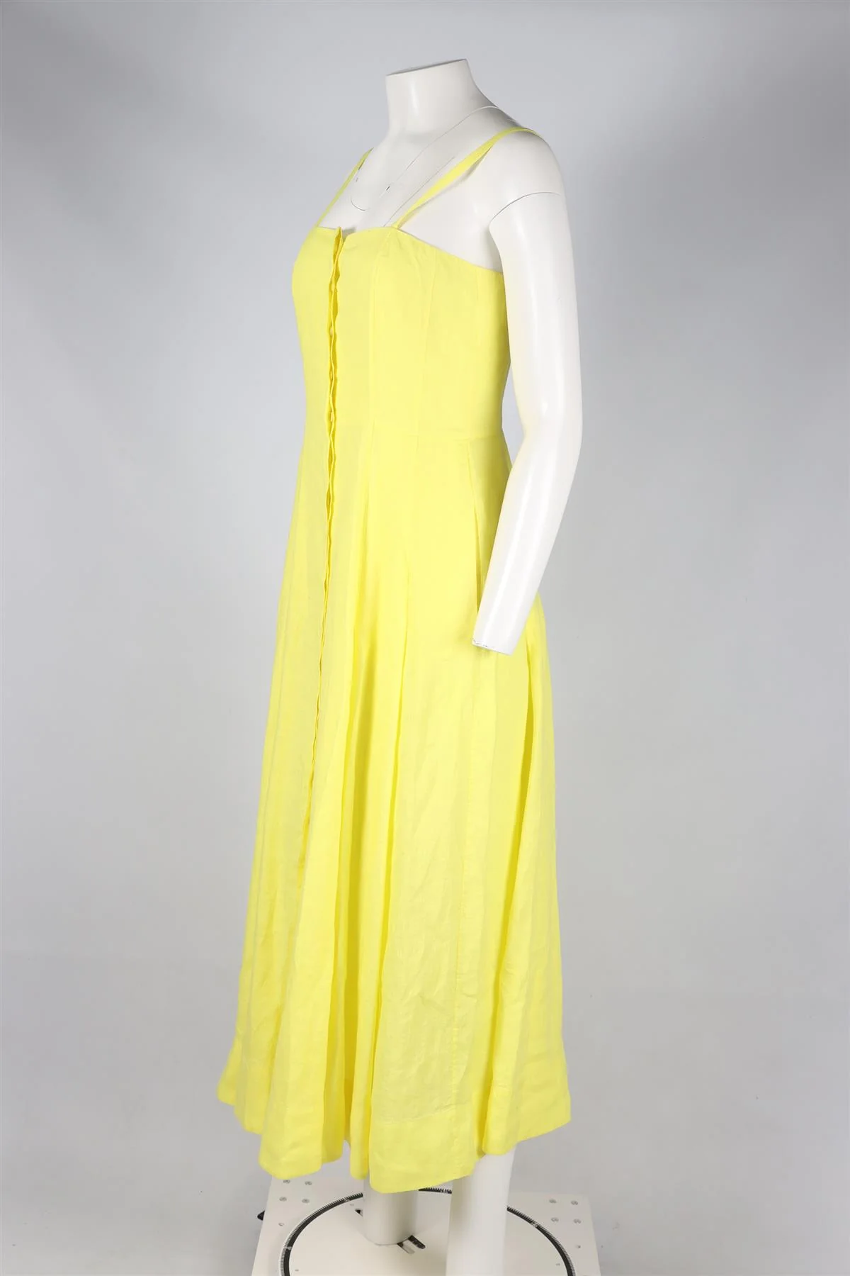 GABRIELA HEARST YELLOW LINEN MAXI DRESS IT 40 UK 8 - Image 3