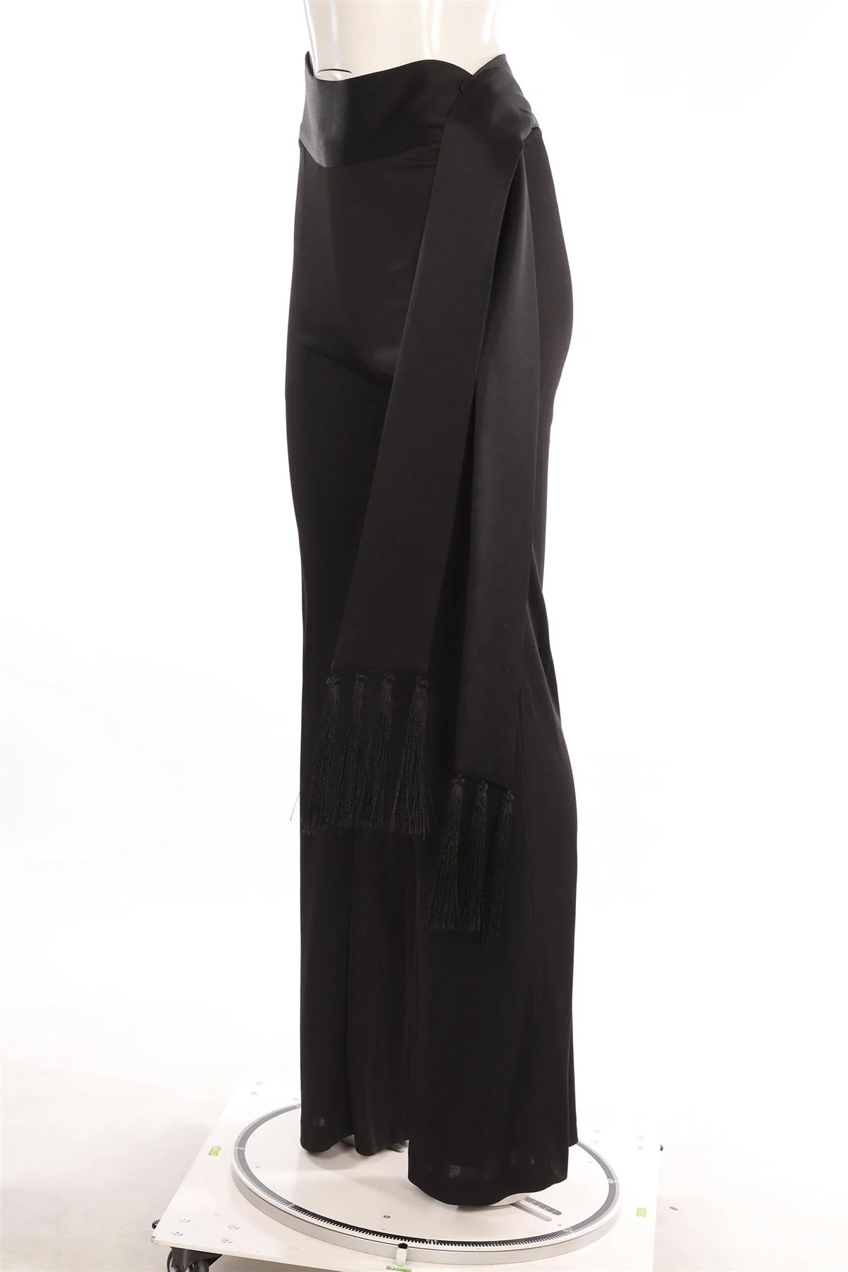 GALVAN LONDON BLACK SATIN FLARED PANTS FR 36 UK 8 - Image 3