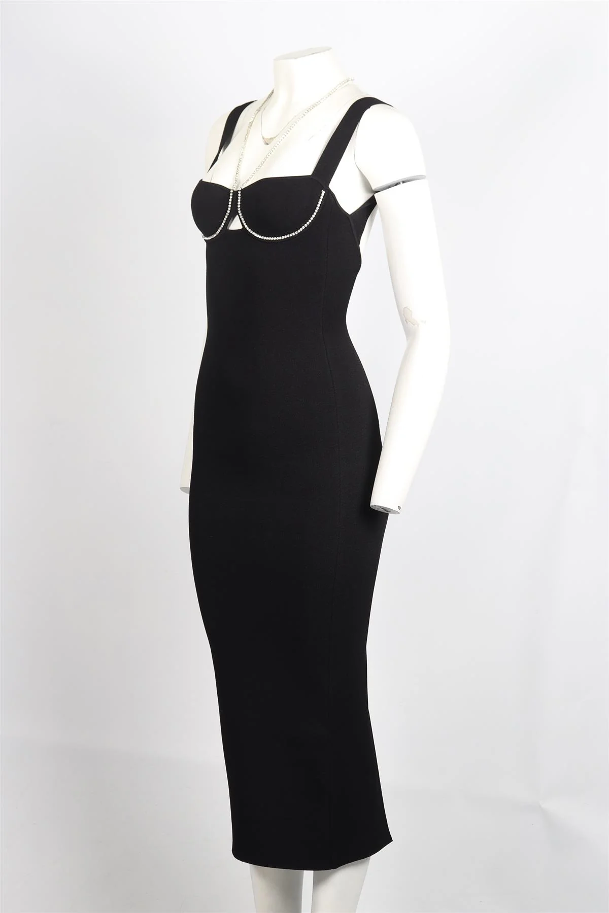 GALVAN LONDON CRYSTAL AND KNIT MIDI DRESS XSMALL - Image 3