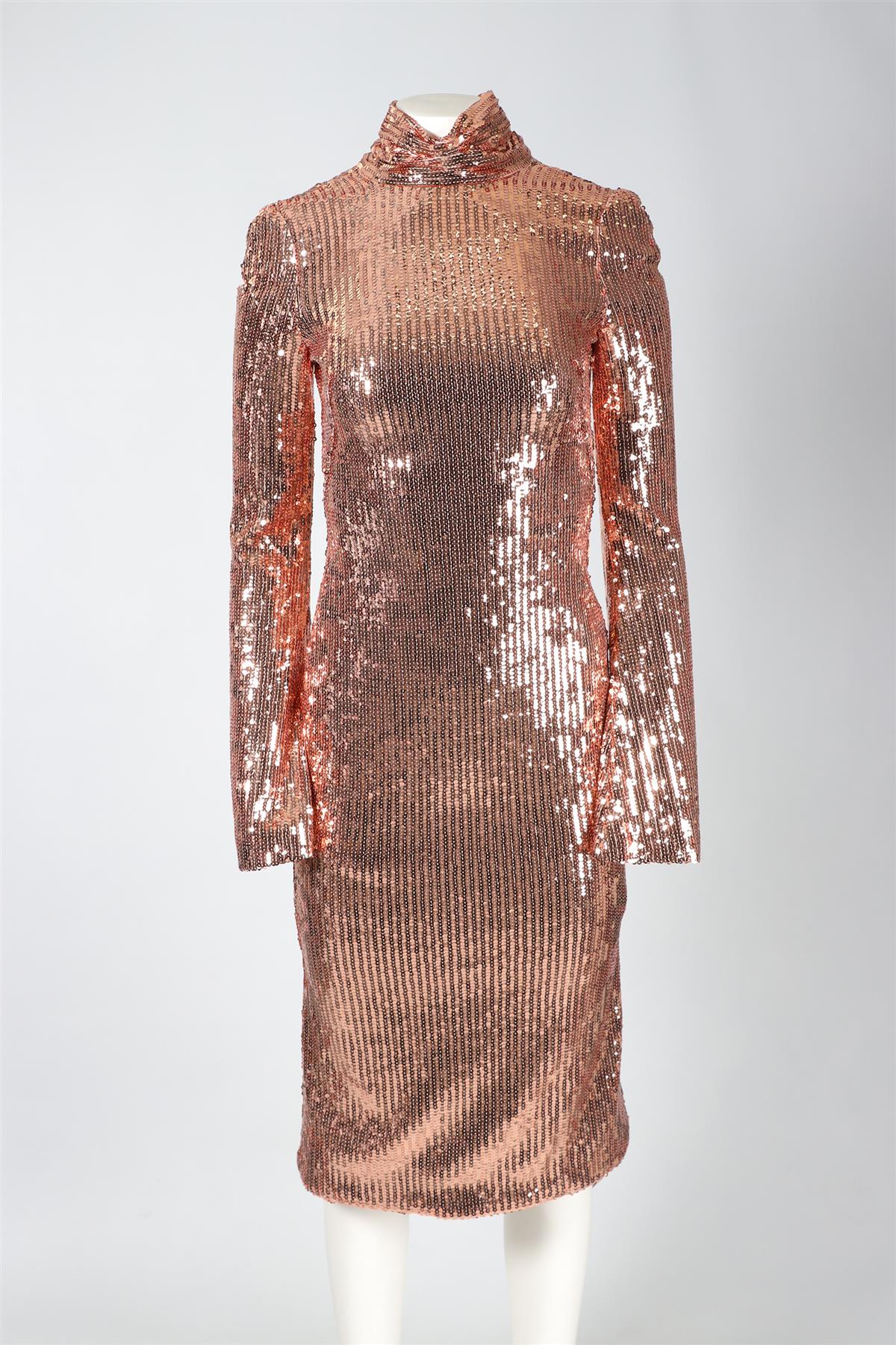 GALVAN LONDON ROSE GOLD SEQUIN MINI DRESS UK 8 - Image 2