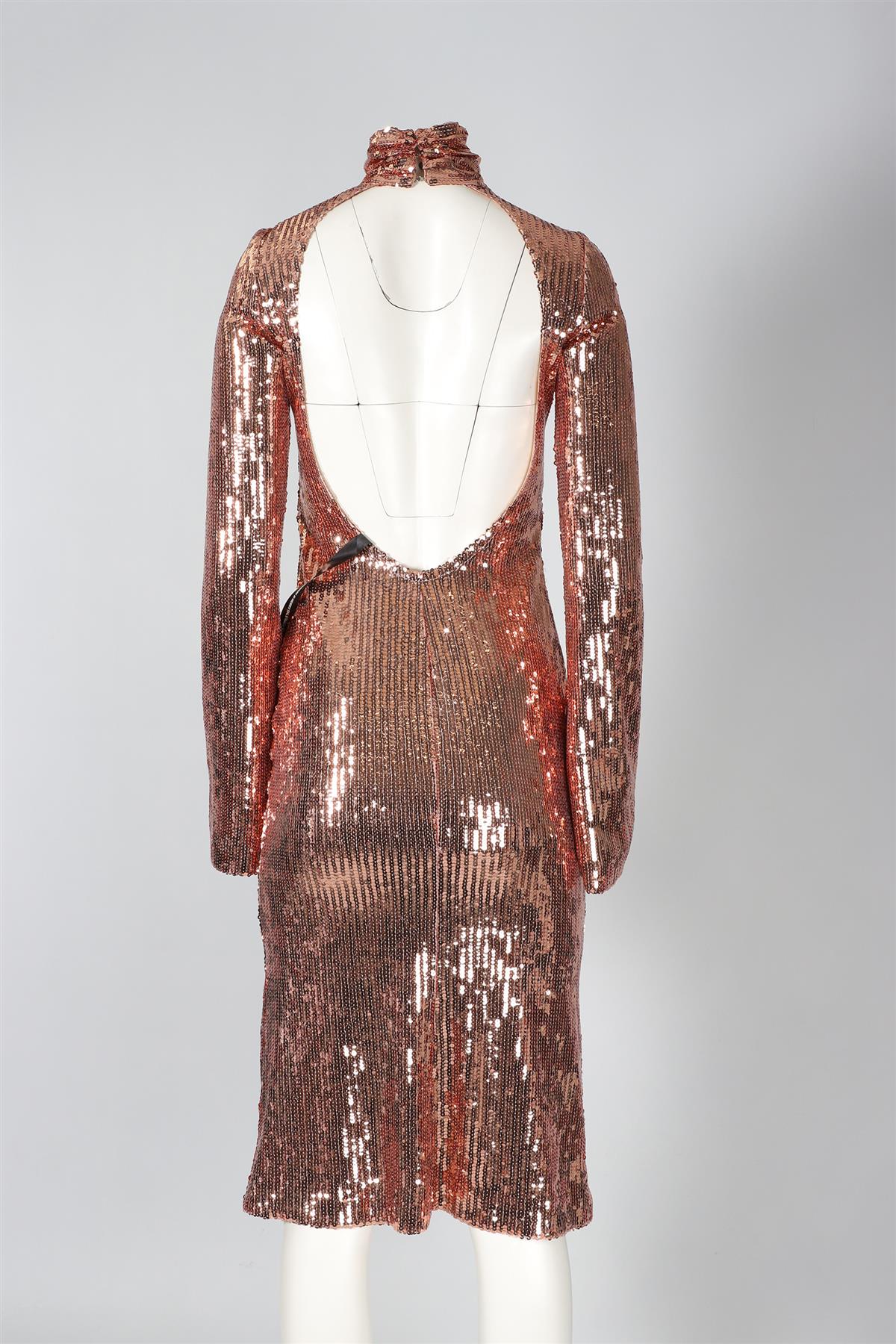 GALVAN LONDON ROSE GOLD SEQUIN MINI DRESS UK 8 - Image 4