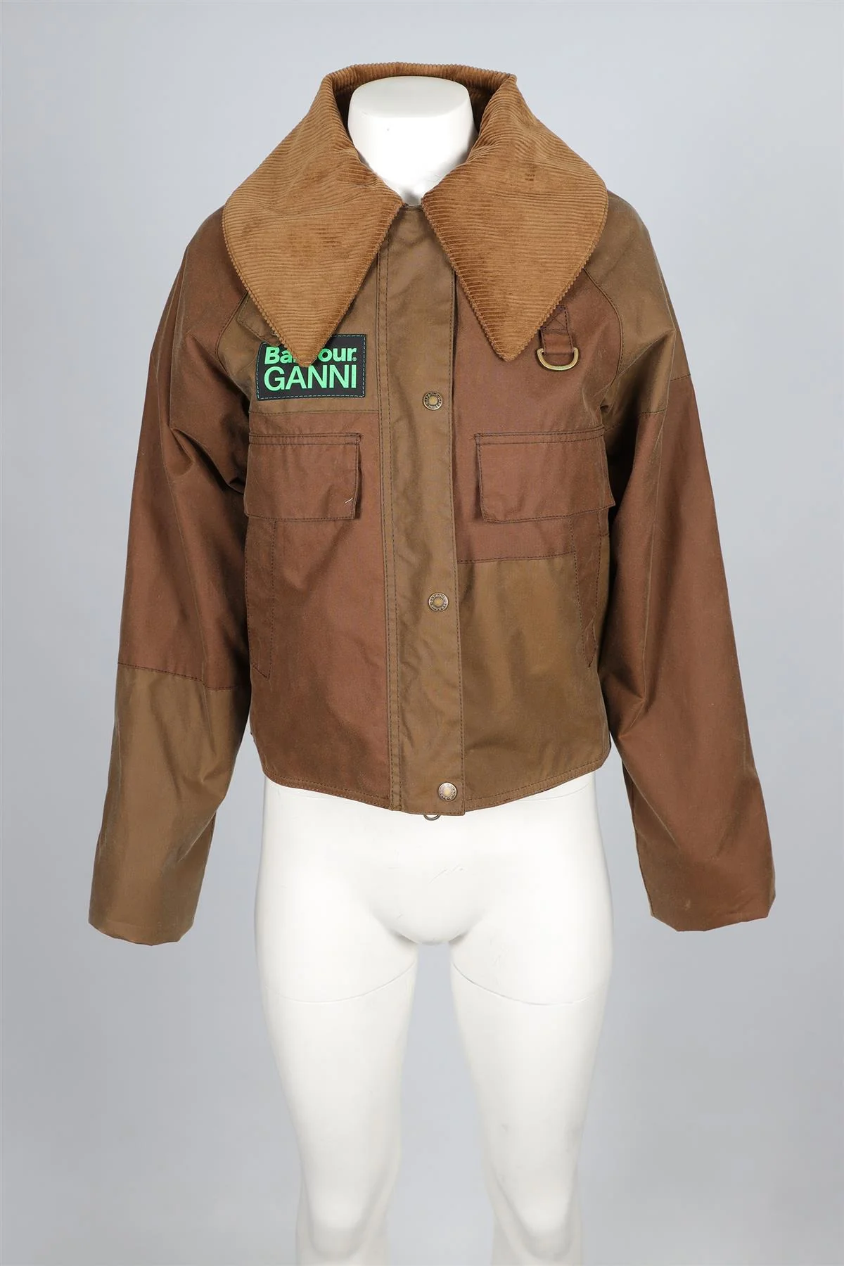 GANNI + BARBOUR BROWN COTTON JACKET UK 6 US 2 - Image 2