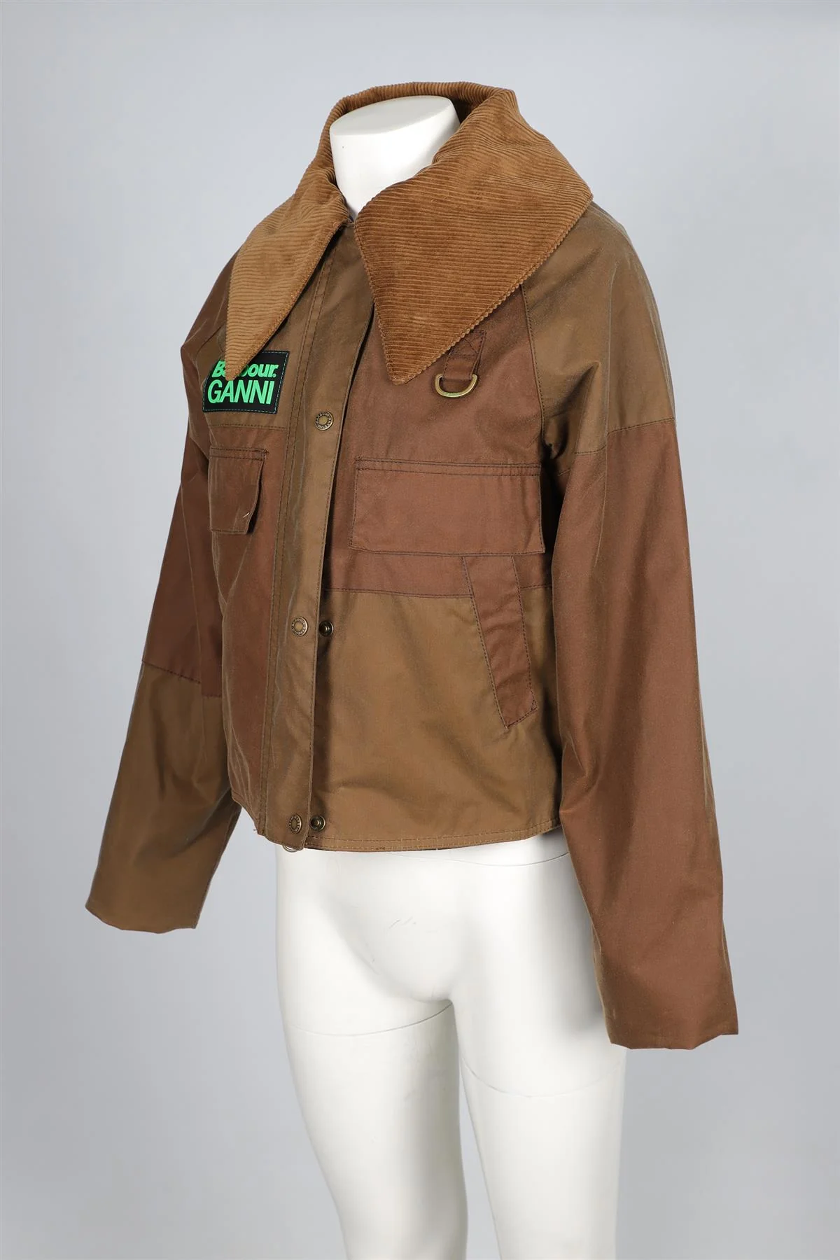 GANNI + BARBOUR BROWN COTTON JACKET UK 6 US 2 - Image 3