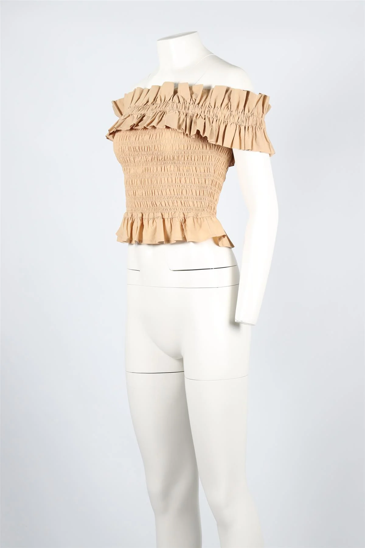 GANNI BEIGE COTTON TOP EU 34 UK 6 - Image 3