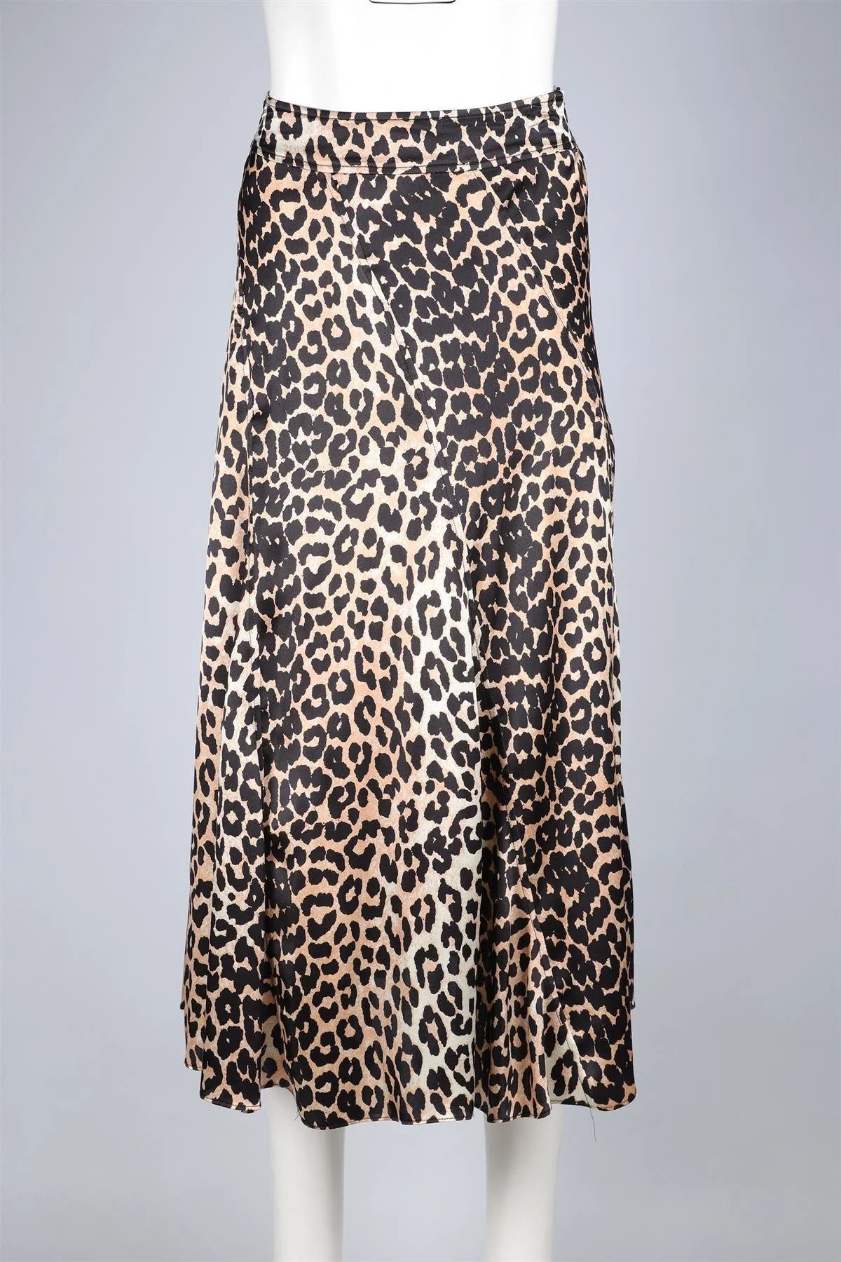 GANNI BEIGE SILK MAXI SKIRT UK 6 - Image 2