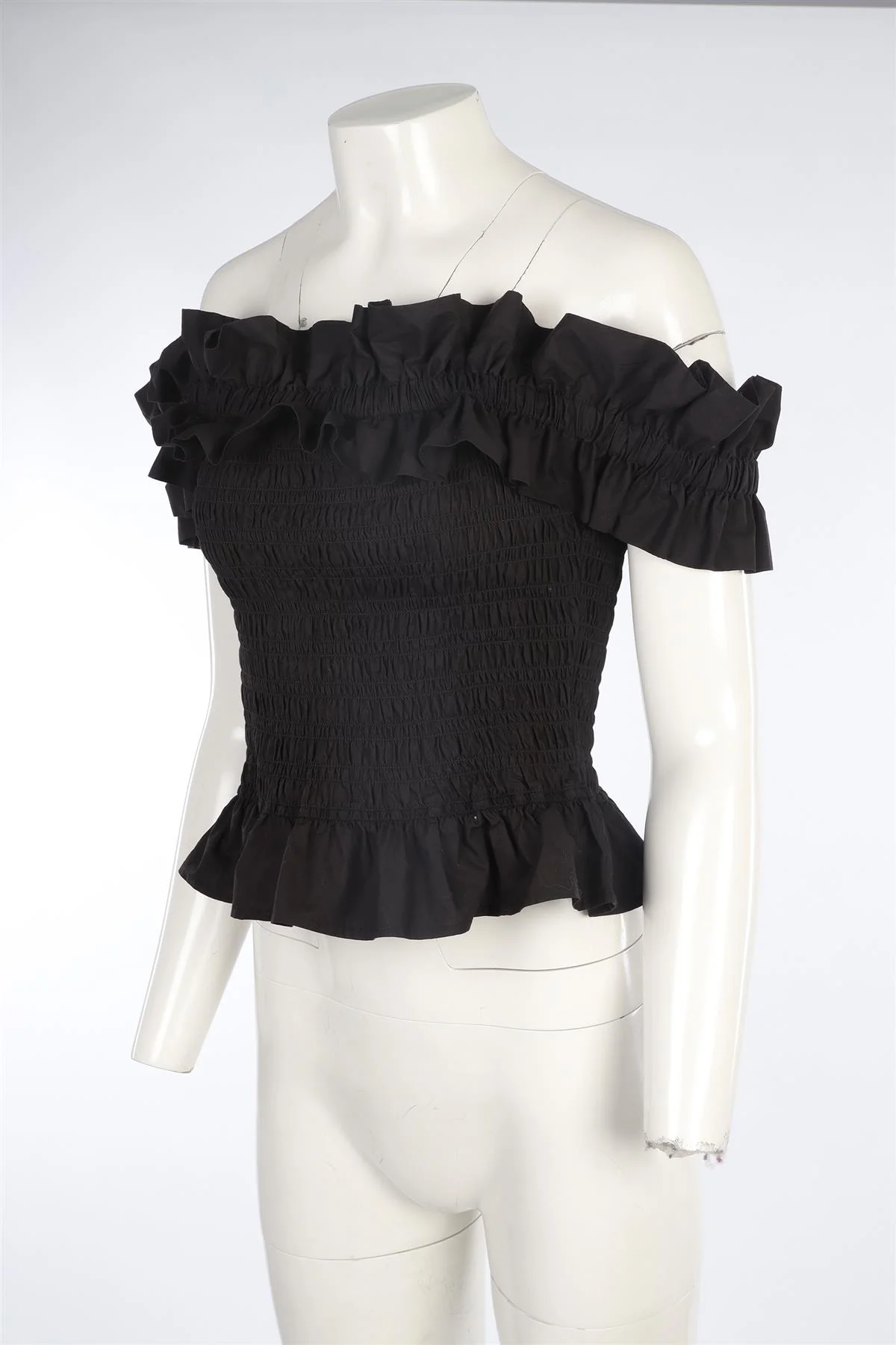 GANNI BLACK COTTON TOP EU 40 UK 12 - Image 3