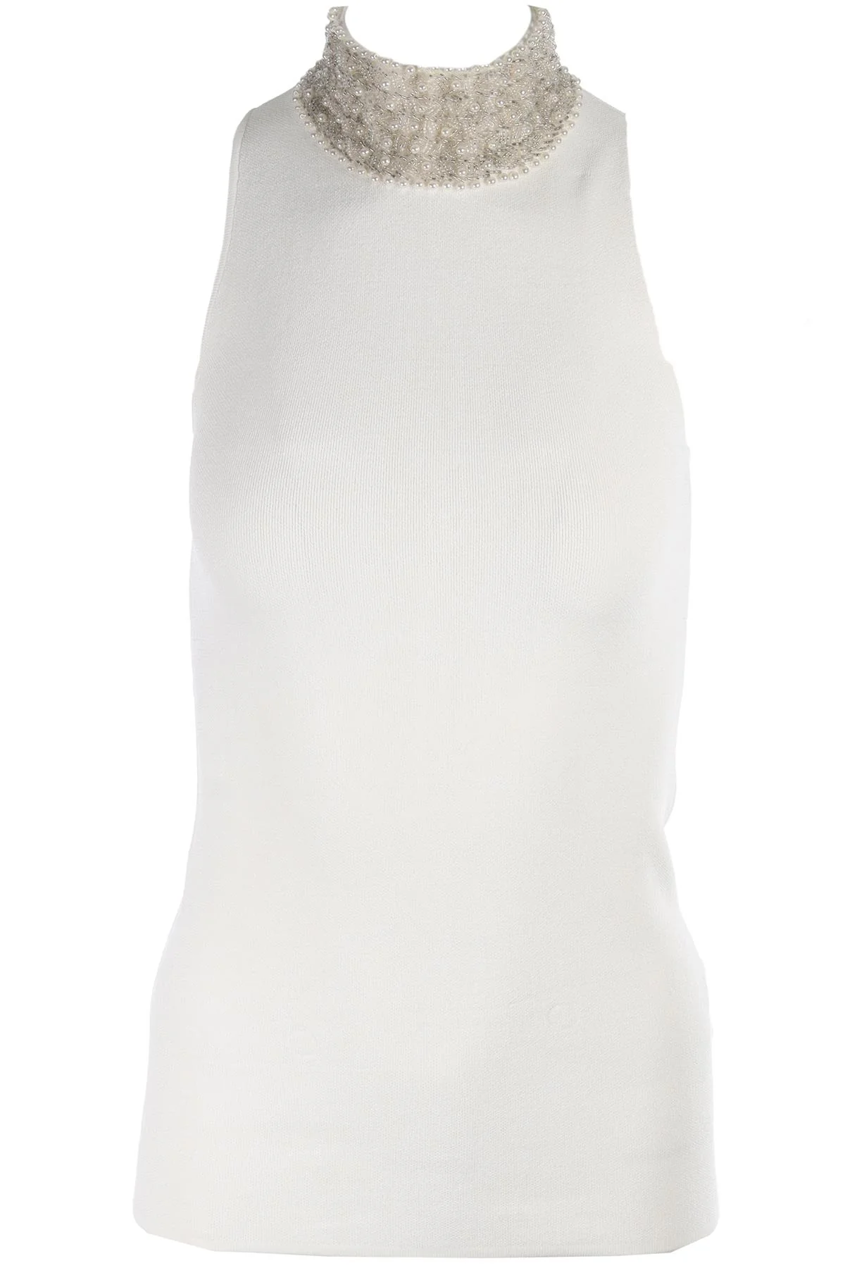 GANNI IVORY KNIT TOP XSMALL
