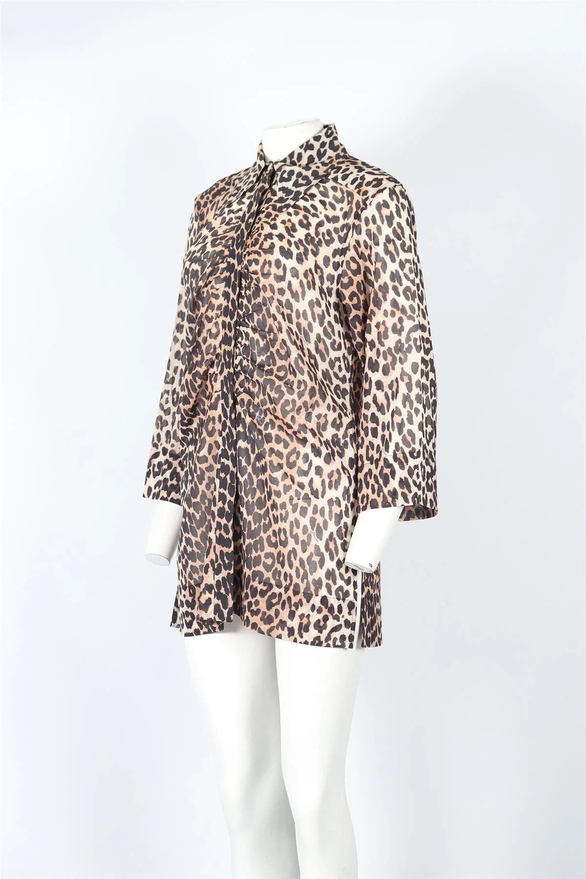 GANNI LEOPARD PRINT COTTON SHIRT DE 36 UK 10 - Image 3
