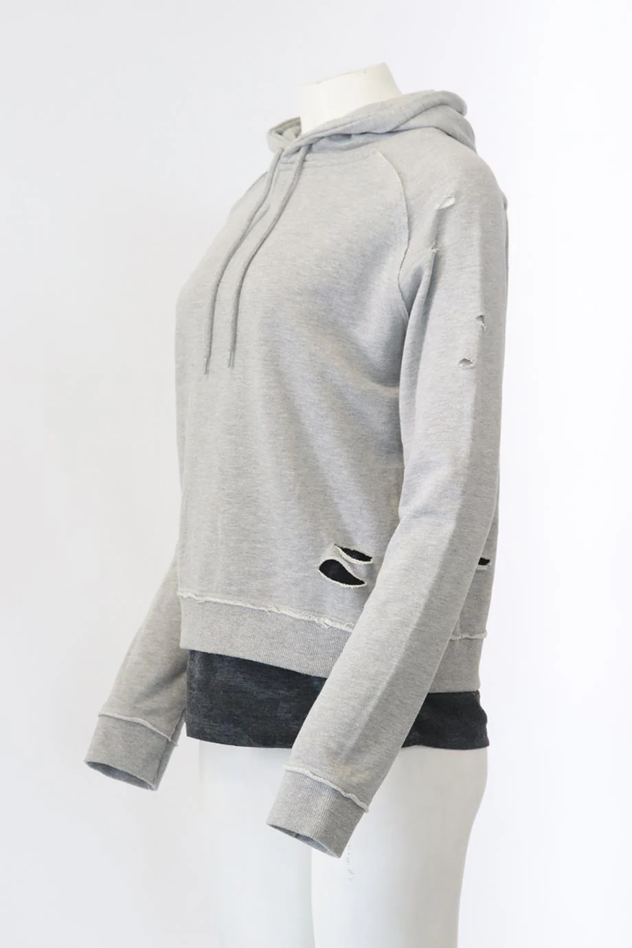 GENERATION LOVE DISTRESSED COTTON JERSEY HOODIE SMALL - Image 3