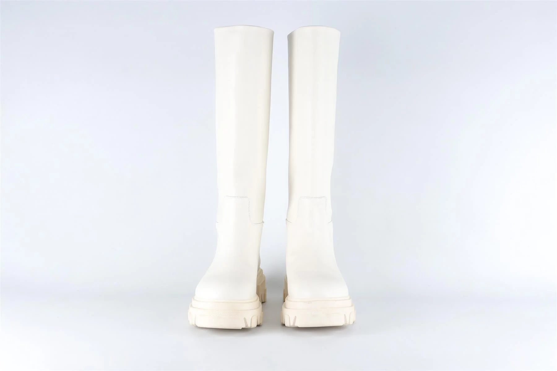 GIA + PERNILLE TEISBAEK WHITE LEATHER KNEE HIGH BOOTS EU 38 UK 5 US 8 - Image 3