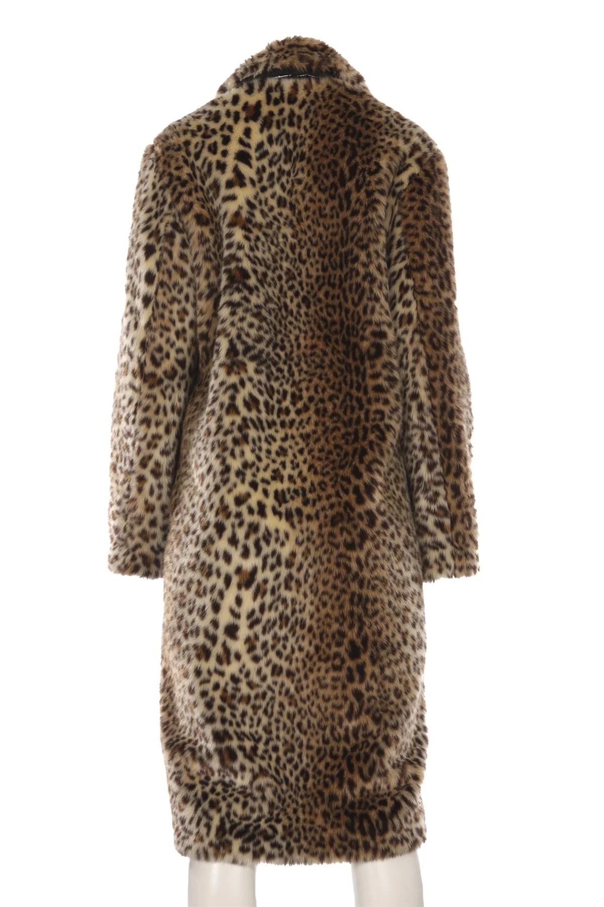 GIAMBATTISTA VALLI + H&M BROWN FAUX FUR COAT SMALL - Image 4