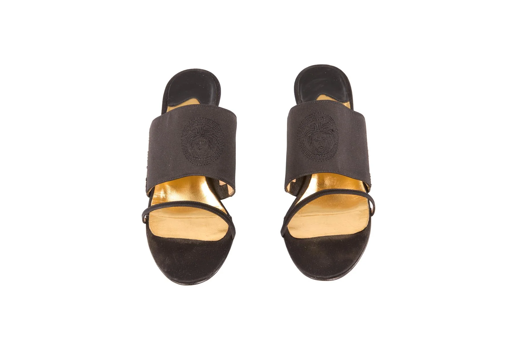 GIANNI VERSACE BLACK VINTAGE SATIN MULES EU 37.5 UK 4.5 US 7.5 - Image 3