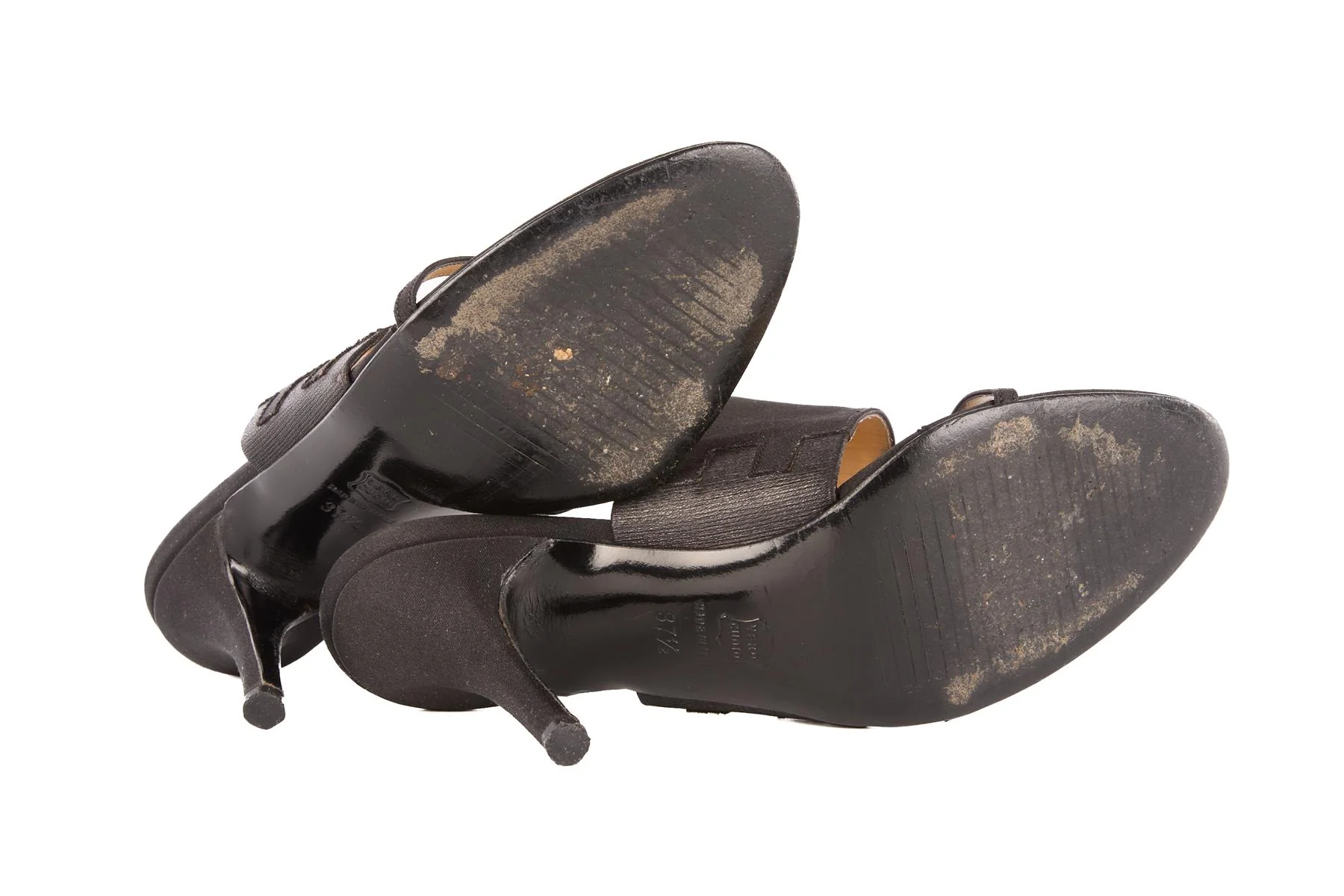 GIANNI VERSACE BLACK VINTAGE SATIN MULES EU 37.5 UK 4.5 US 7.5 - Image 6
