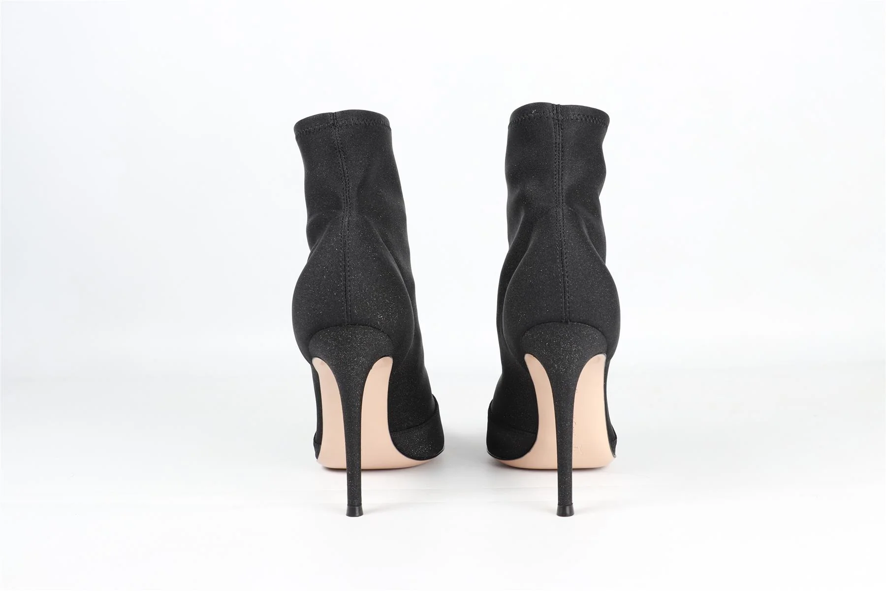 GIANVITO ROSSI BLACK GLITTER ANKLE BOOTS EU 38.5 EU 5.5C - Image 5