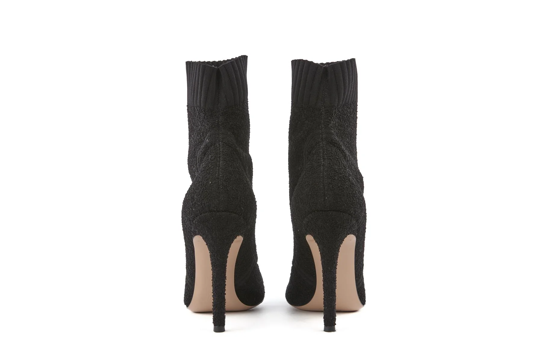 GIANVITO ROSSI BLACK KNIT ANKLE BOOTS EU 39 UK 6 US 9 - Image 5