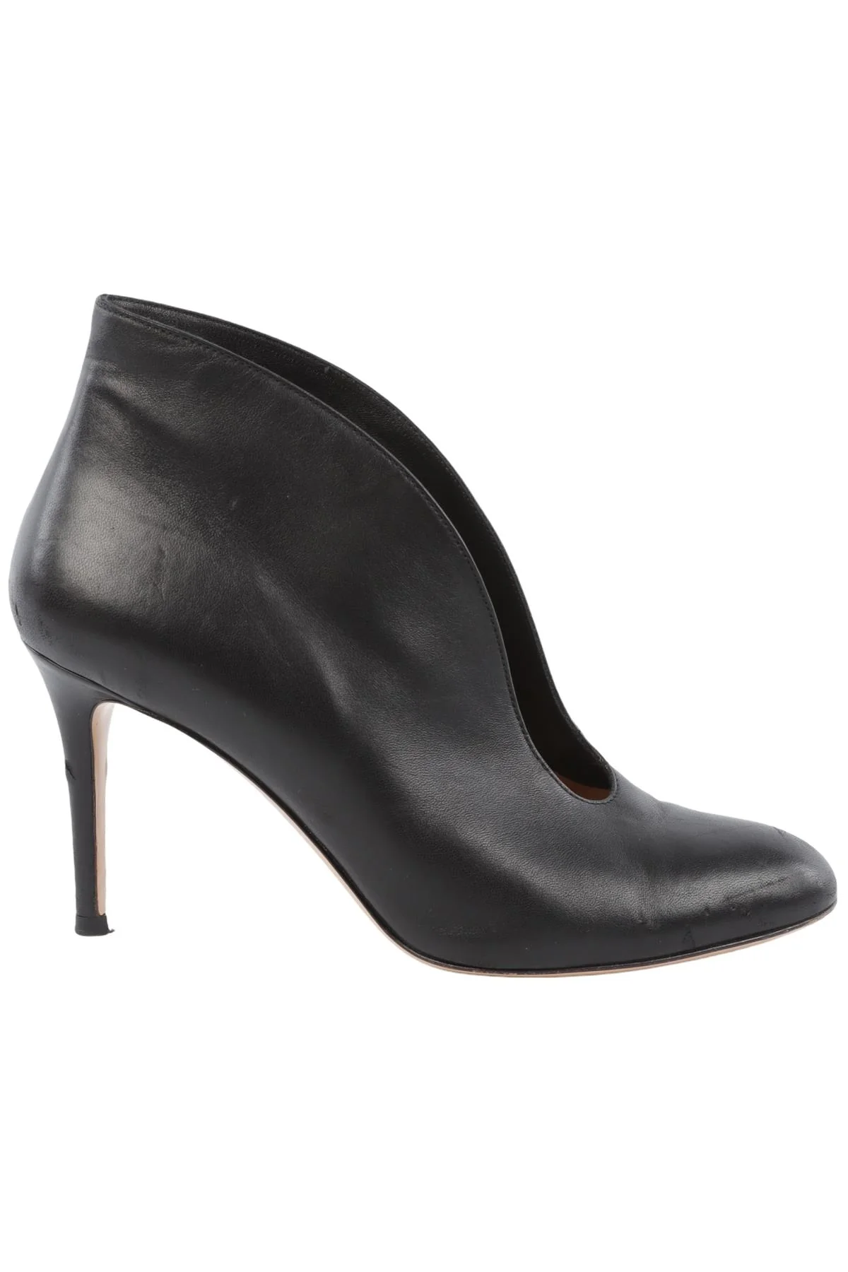 GIANVITO ROSSI BLACK LEATHER ANKLE BOOTS EU 38 UK 5 US 8