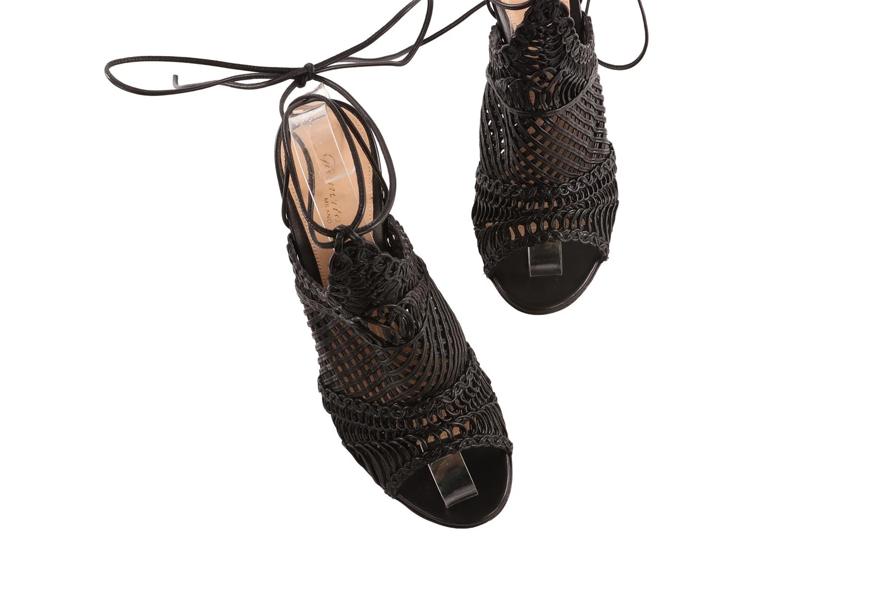 GIANVITO ROSSI BLACK LEATHER SANDALS EU 38.5 UK 5.5 - Image 4