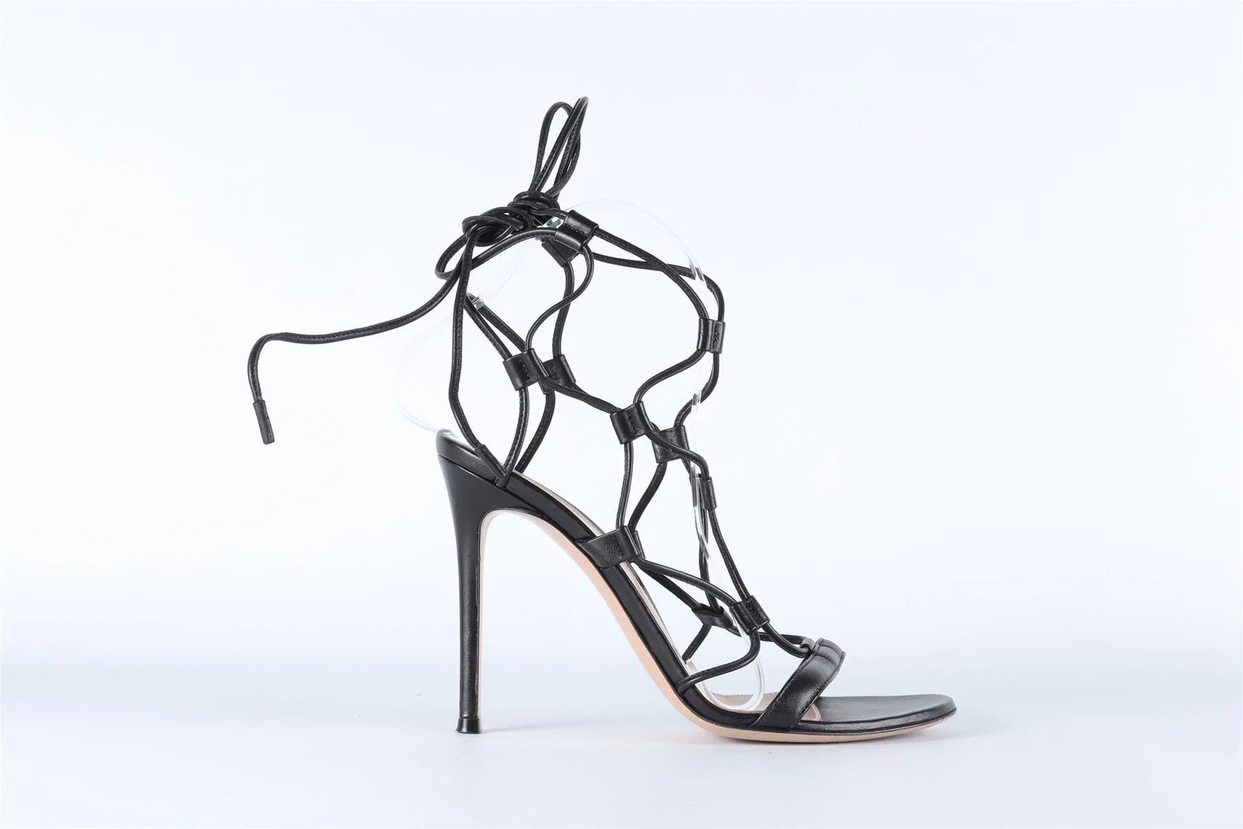 GIANVITO ROSSI BLACK LEATHER SANDALS EU 38.5 UK 5.5 US 8.5 - Image 2