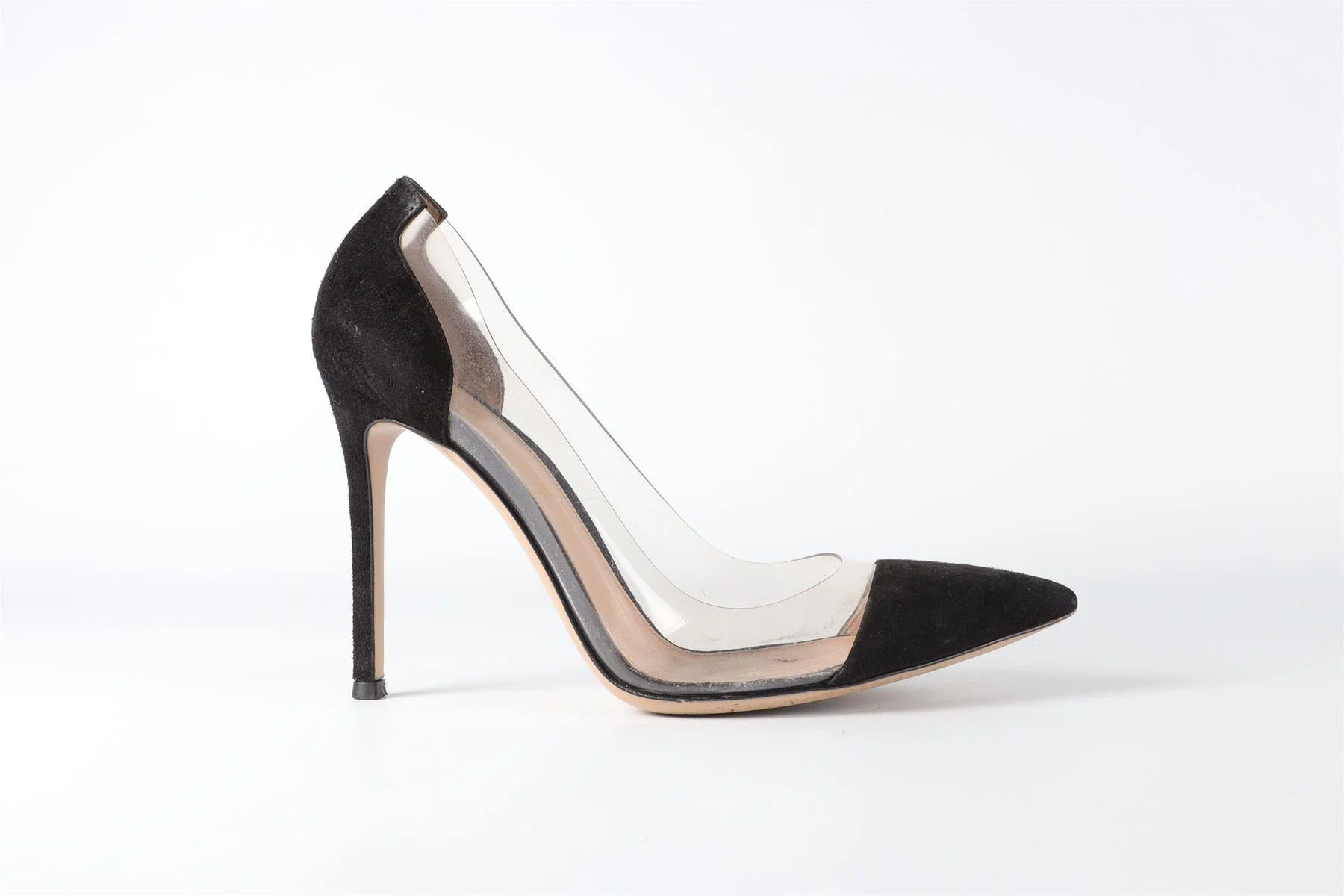GIANVITO ROSSI BLACK PVC AND SUEDE PUMPS EU 38.5 UK 5.5 US 8.5 - Image 2